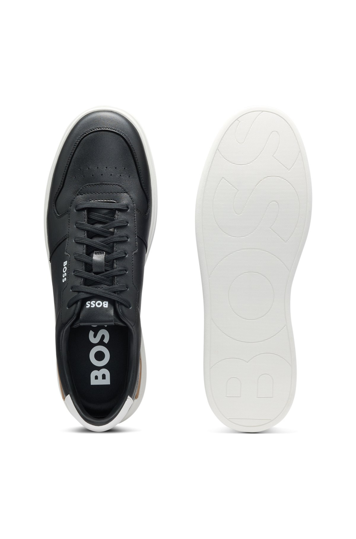 LEATHER TRAINERS WITH SIGNATURE-STRIPE DETAILS - 4