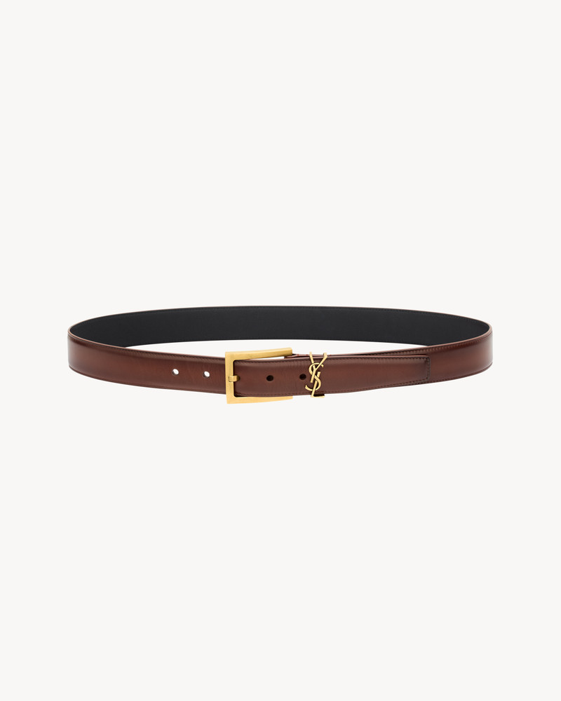 SAINT LAURENT CASSANDRE BELT IN AGED LEATHER outlook