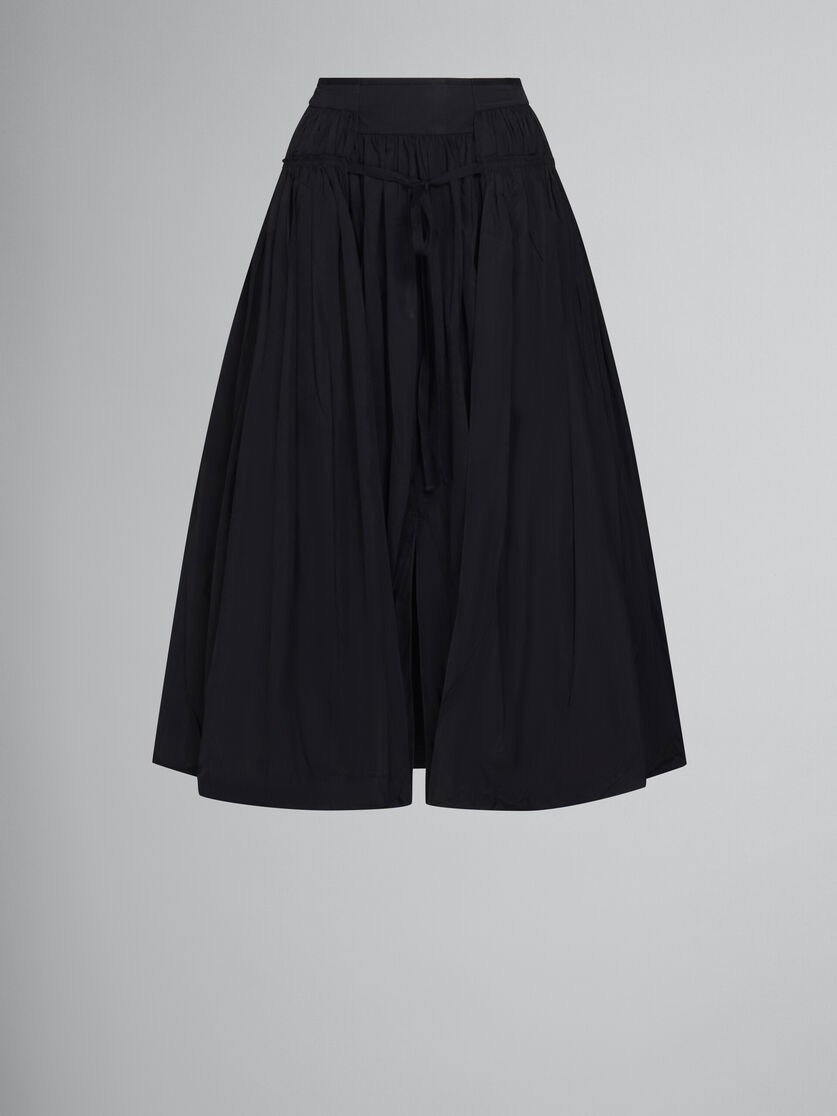 BLACK TAFFETA SKIRT WITH BALLOON SILHOUETTE - 1