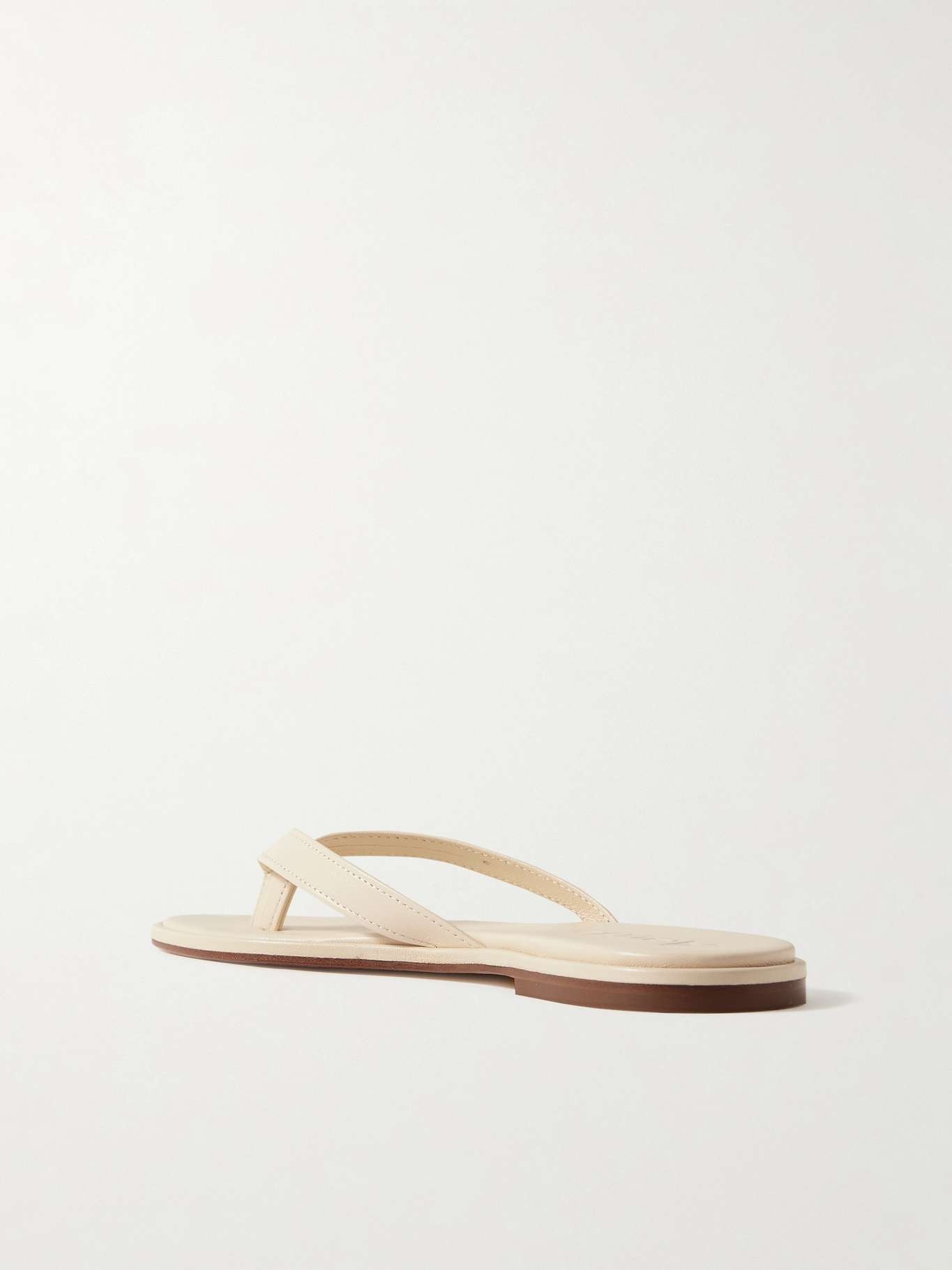 Melody leather flip flops Cream - 3
