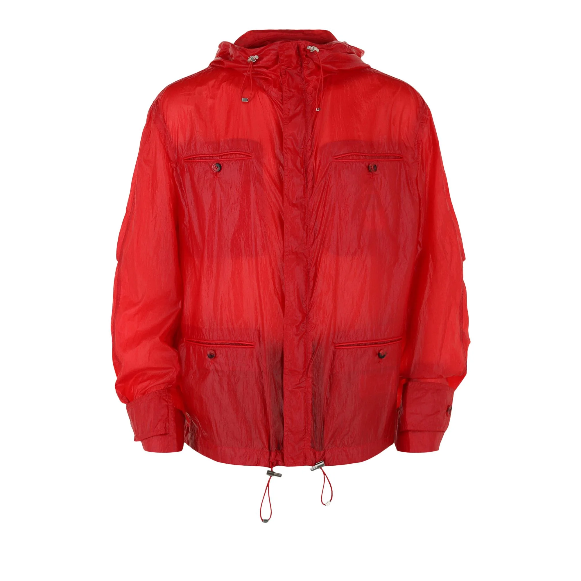 Ferragamo Hooded Windbreaker Jacket 'Red' - 1