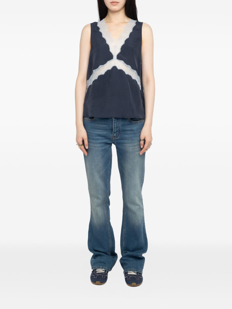 Zadig & Voltaire Tasao lace-trim top outlook