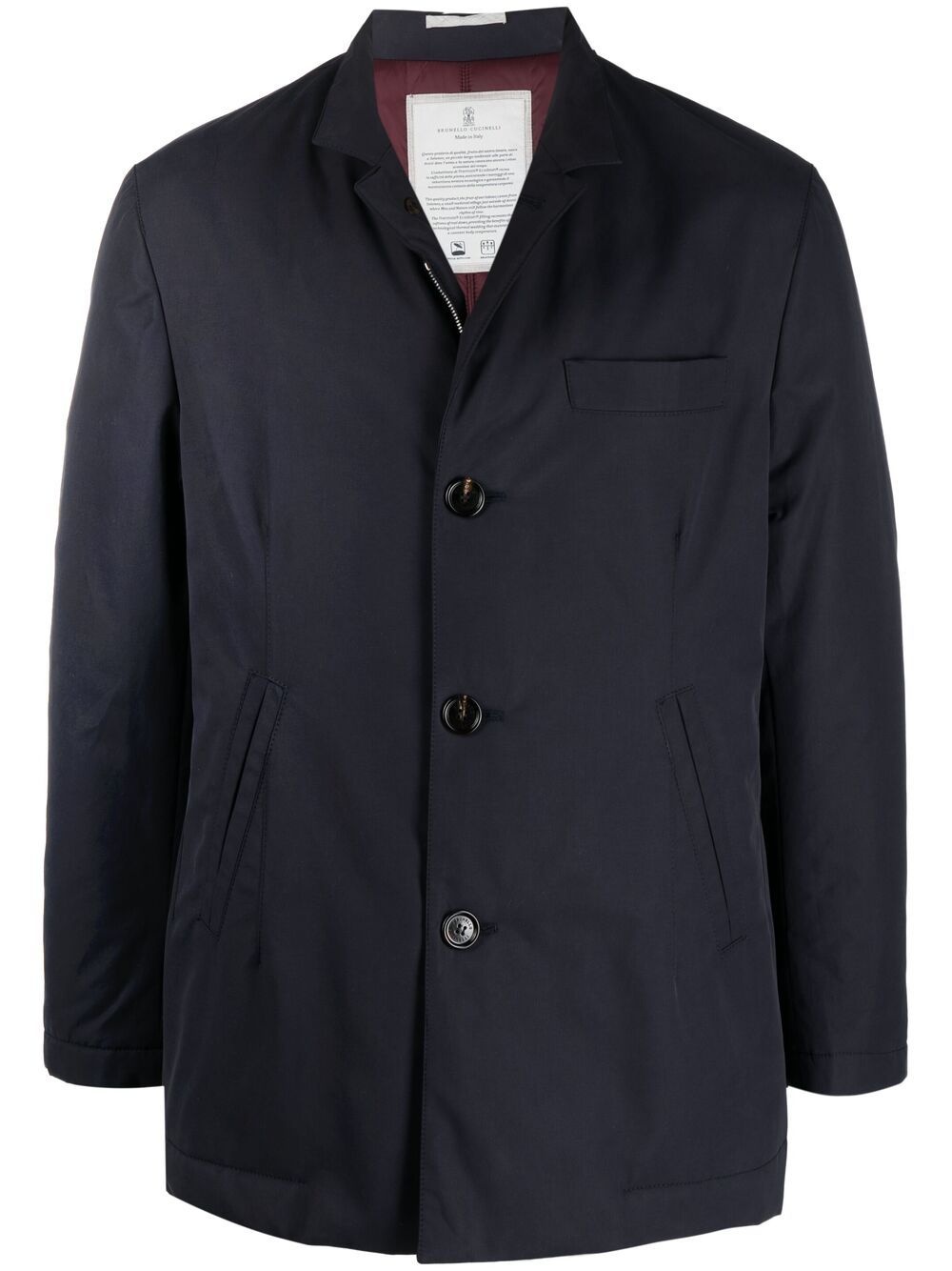 cotton single-breasted coat - 1