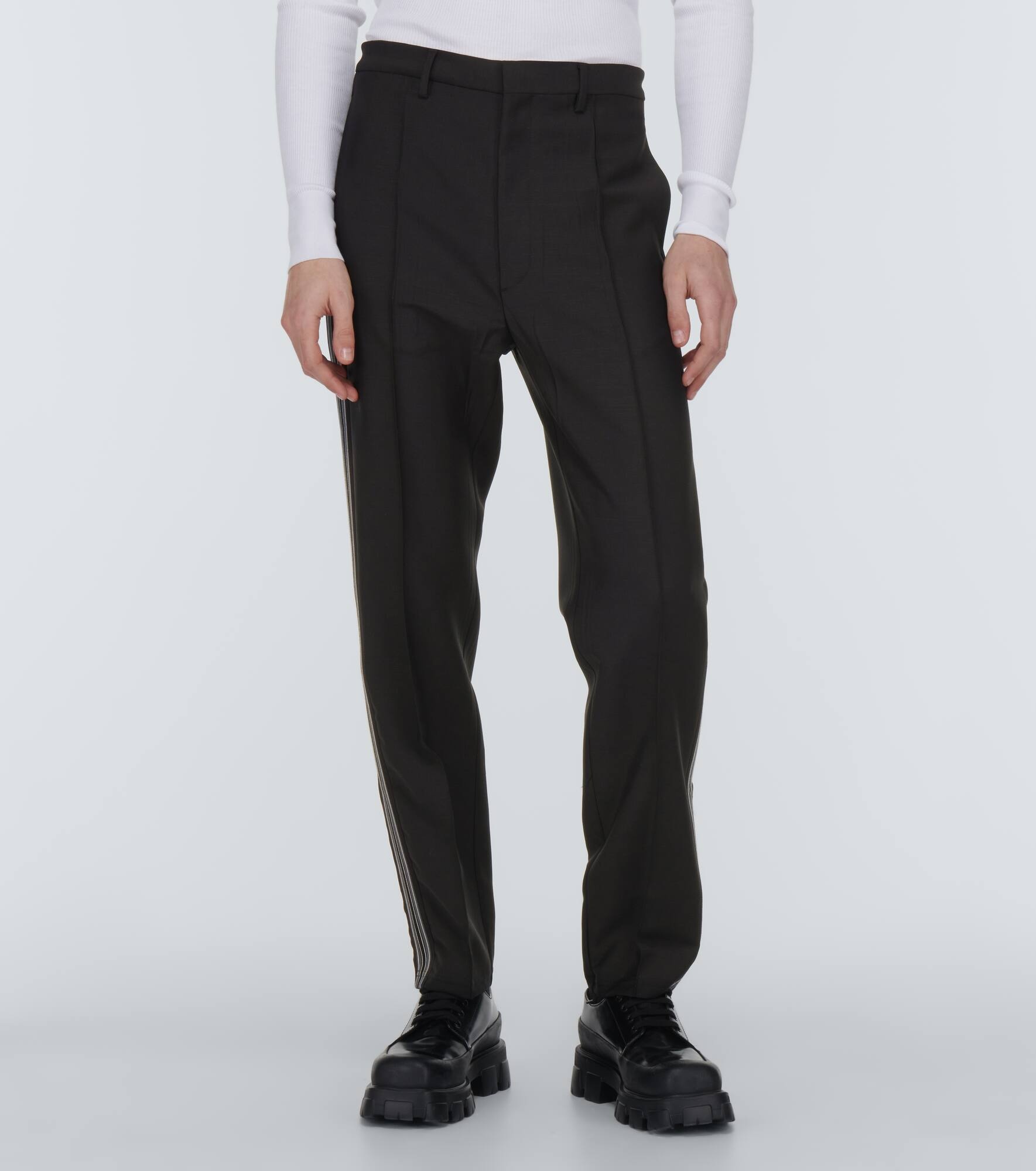 Mohair and wool logo pants - 3