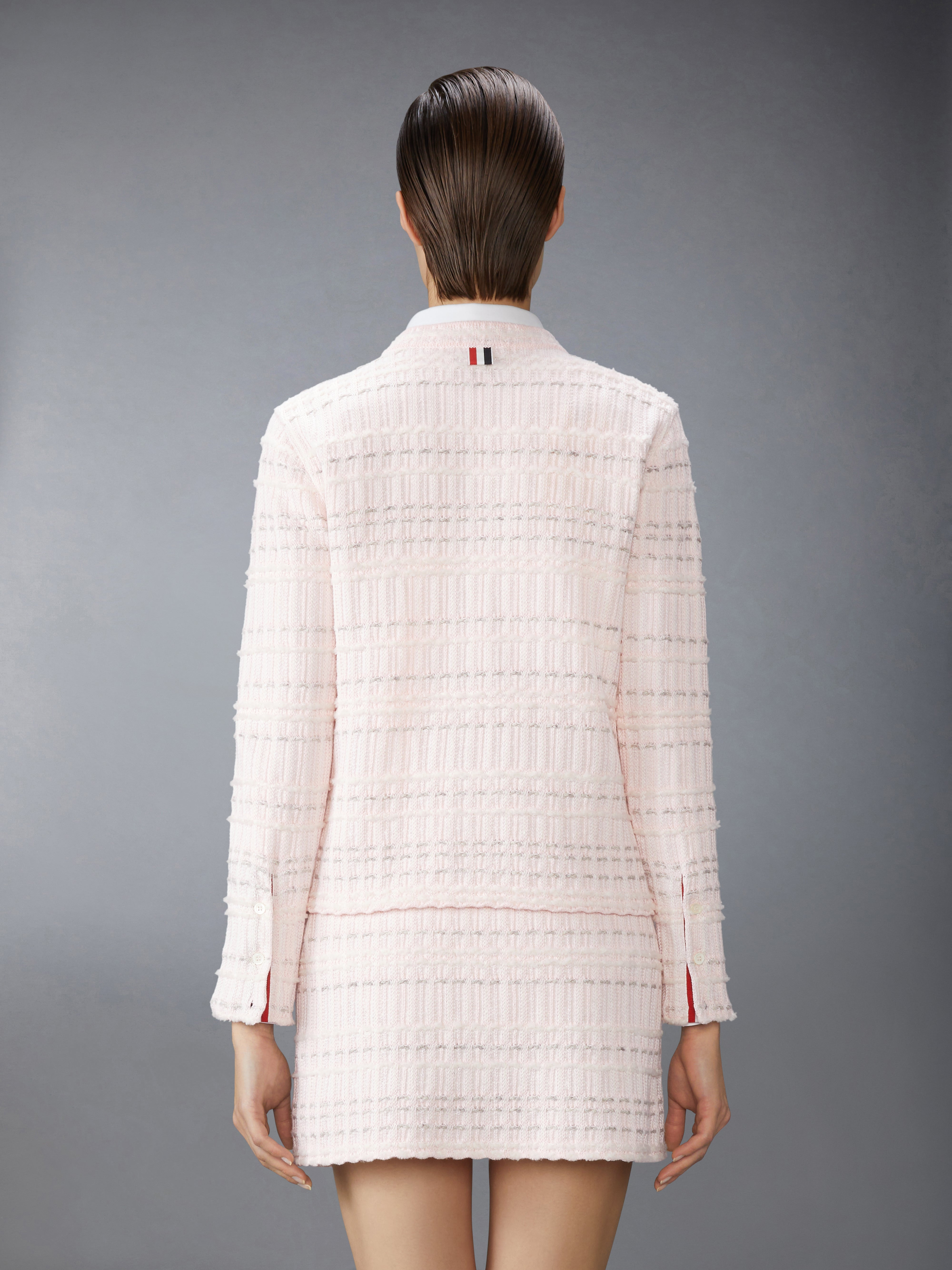 SEERSUCKER KNIT TWEED JACQUARD CARDIGAN - 3