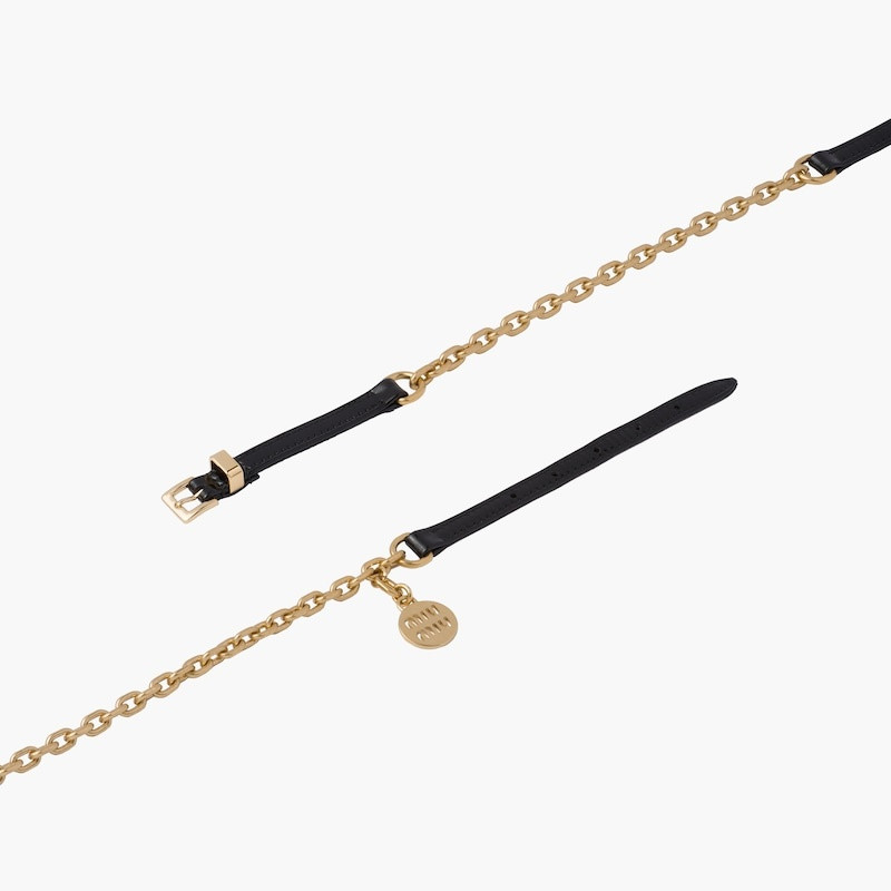 Leather belt with chain 5