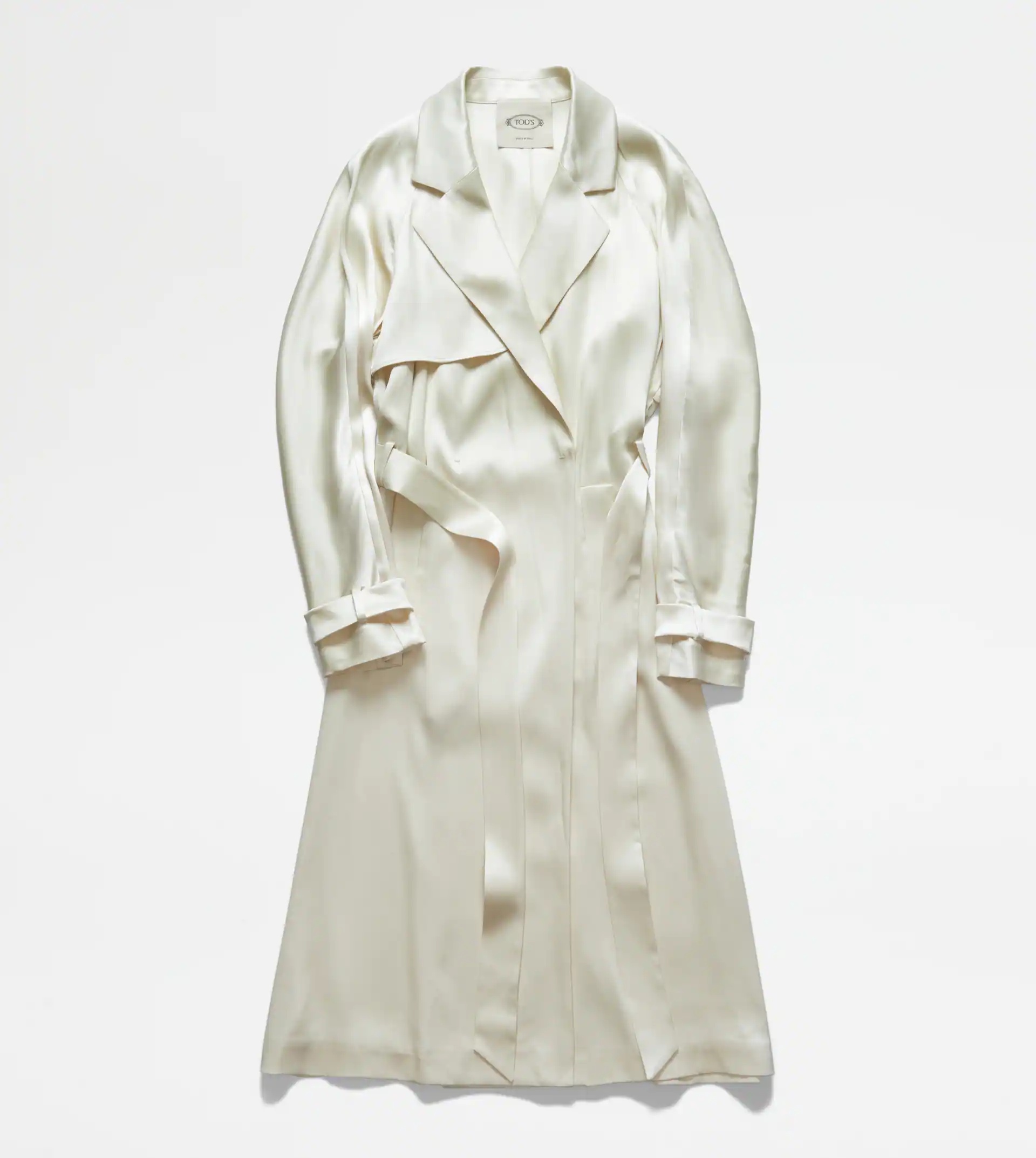 VISCOSE TRENCH COAT - WHITE - 1