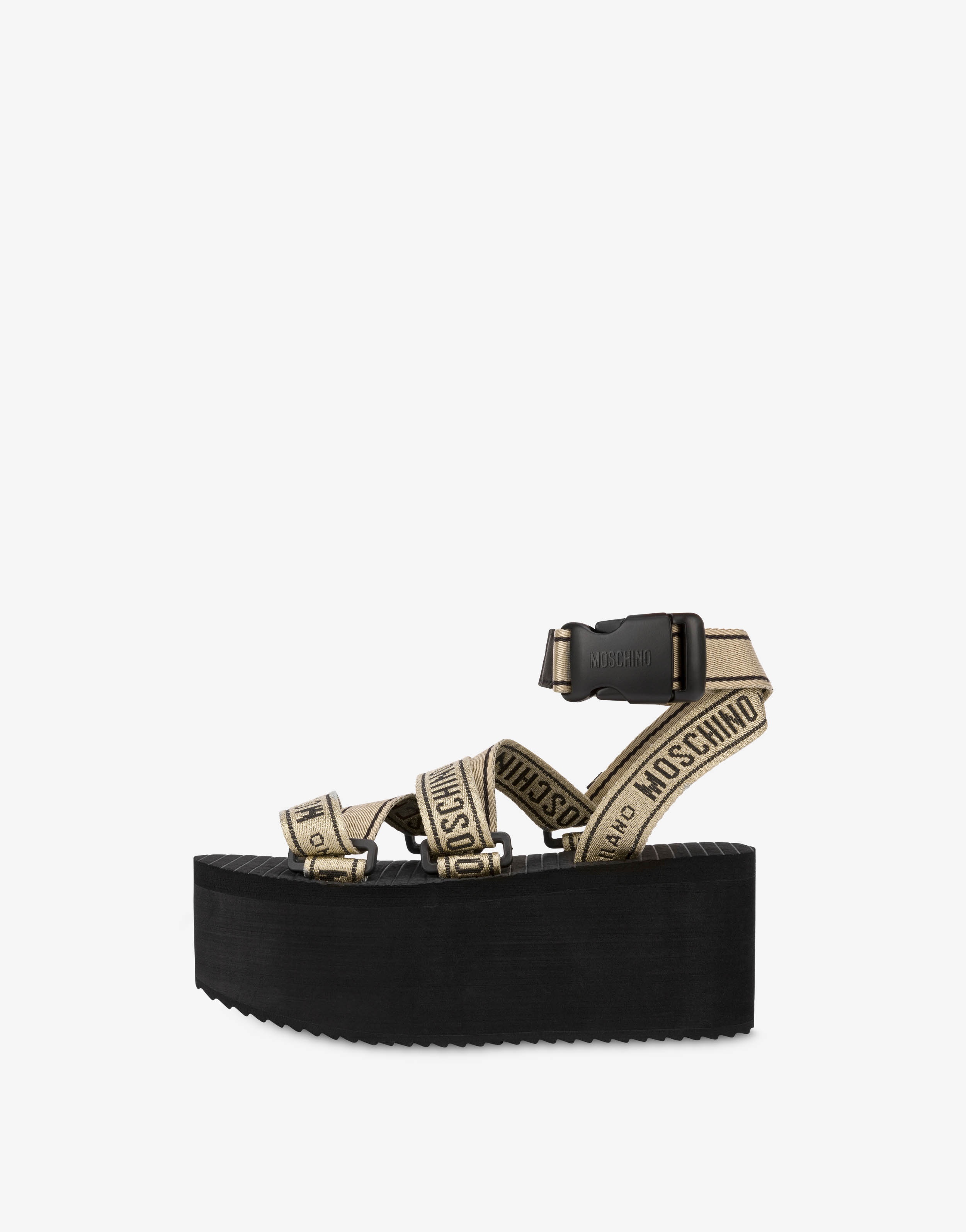 LOGO TAPE WEDGE SANDALS - 2