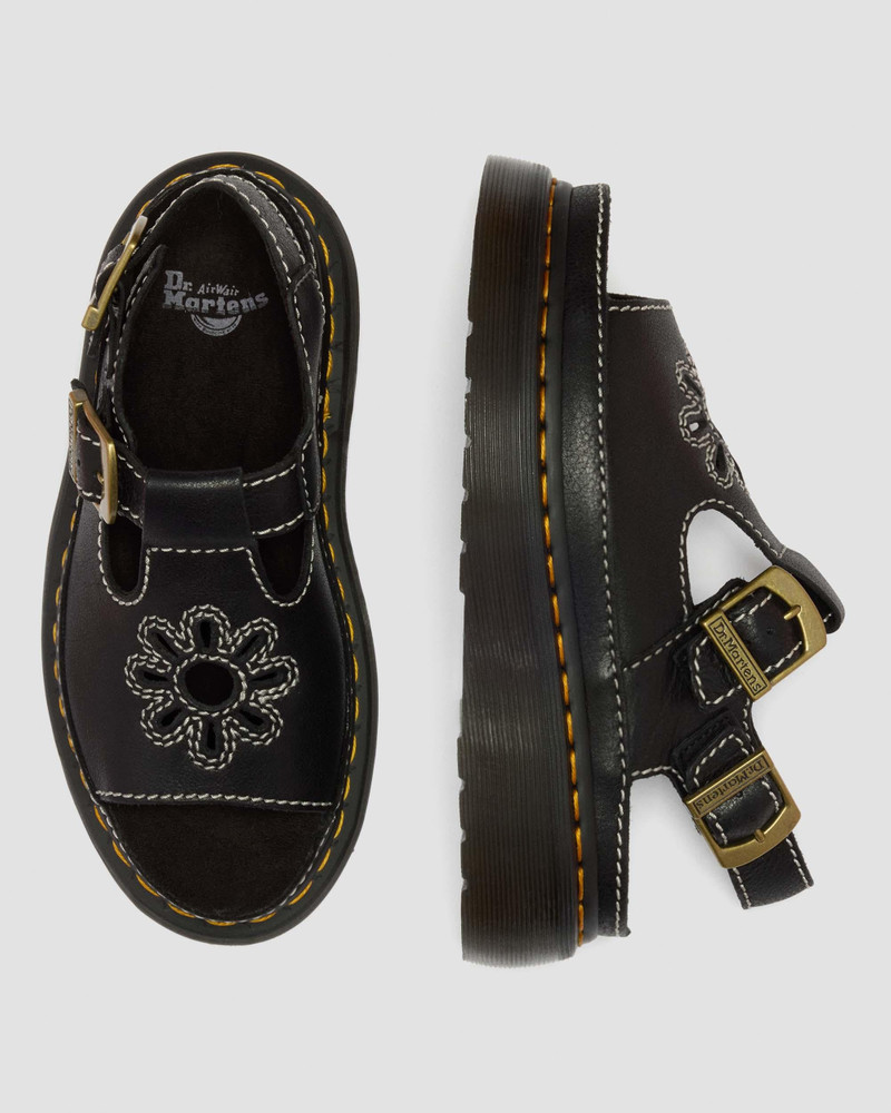 Dr. Martens Dunnet Flower Full Grain Leather Sandals outlook