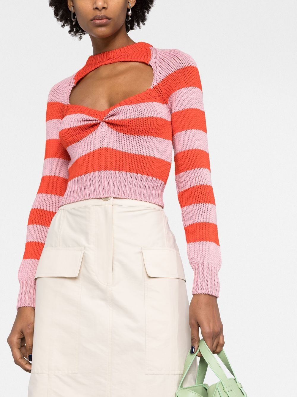 striped virgin wool jumper - 5
