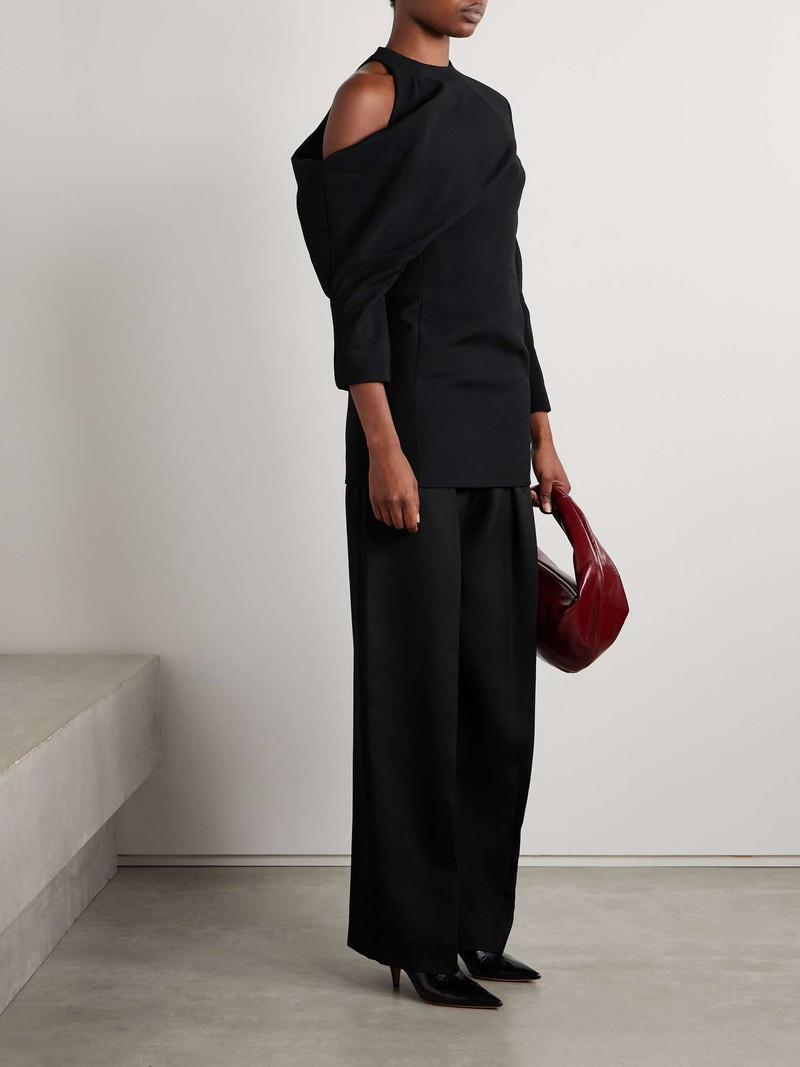 KHAITE Tristan one-shoulder draped cady top outlook