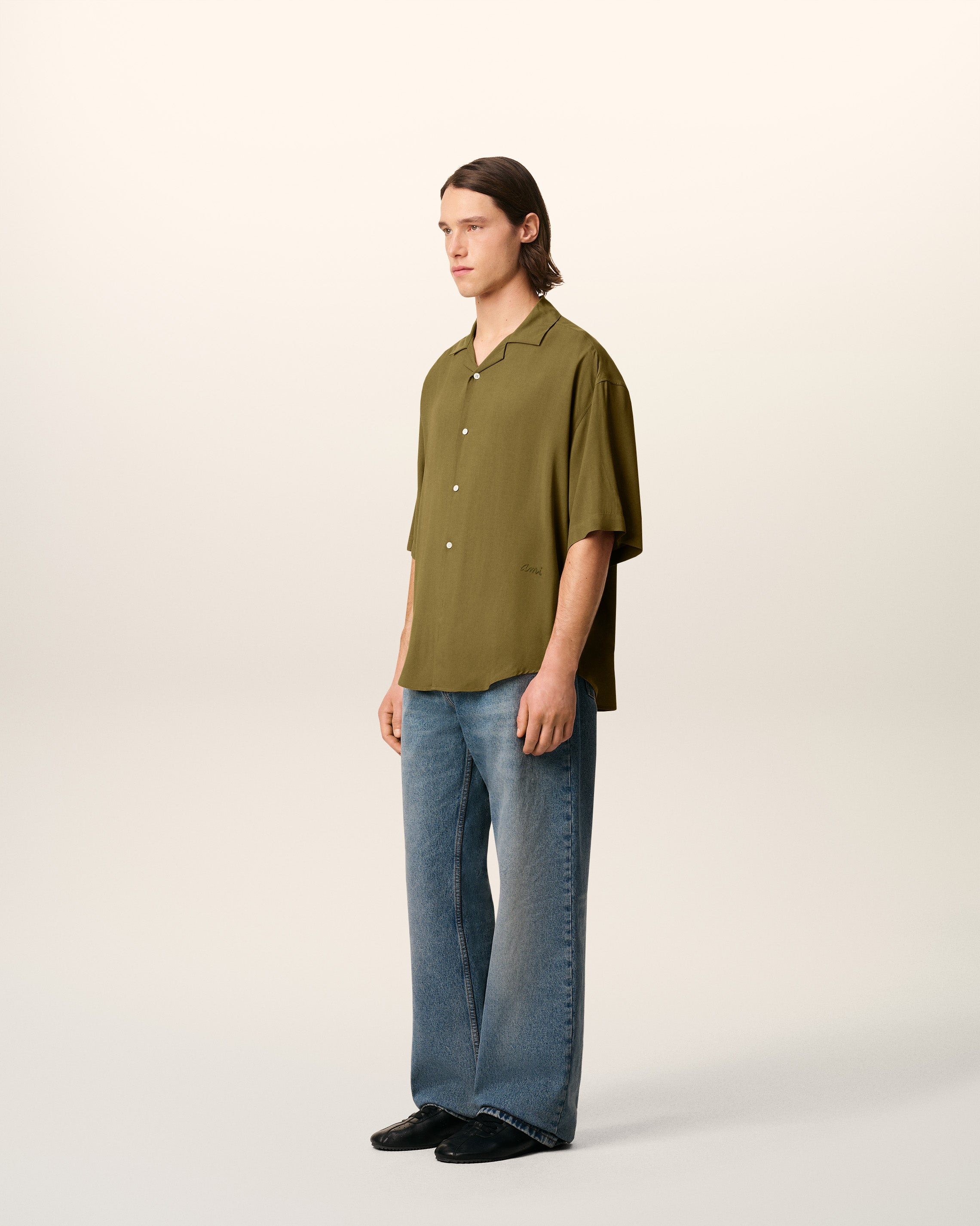 GREEN AMI CAMP SHORT SLEEVED SHIRT - 6