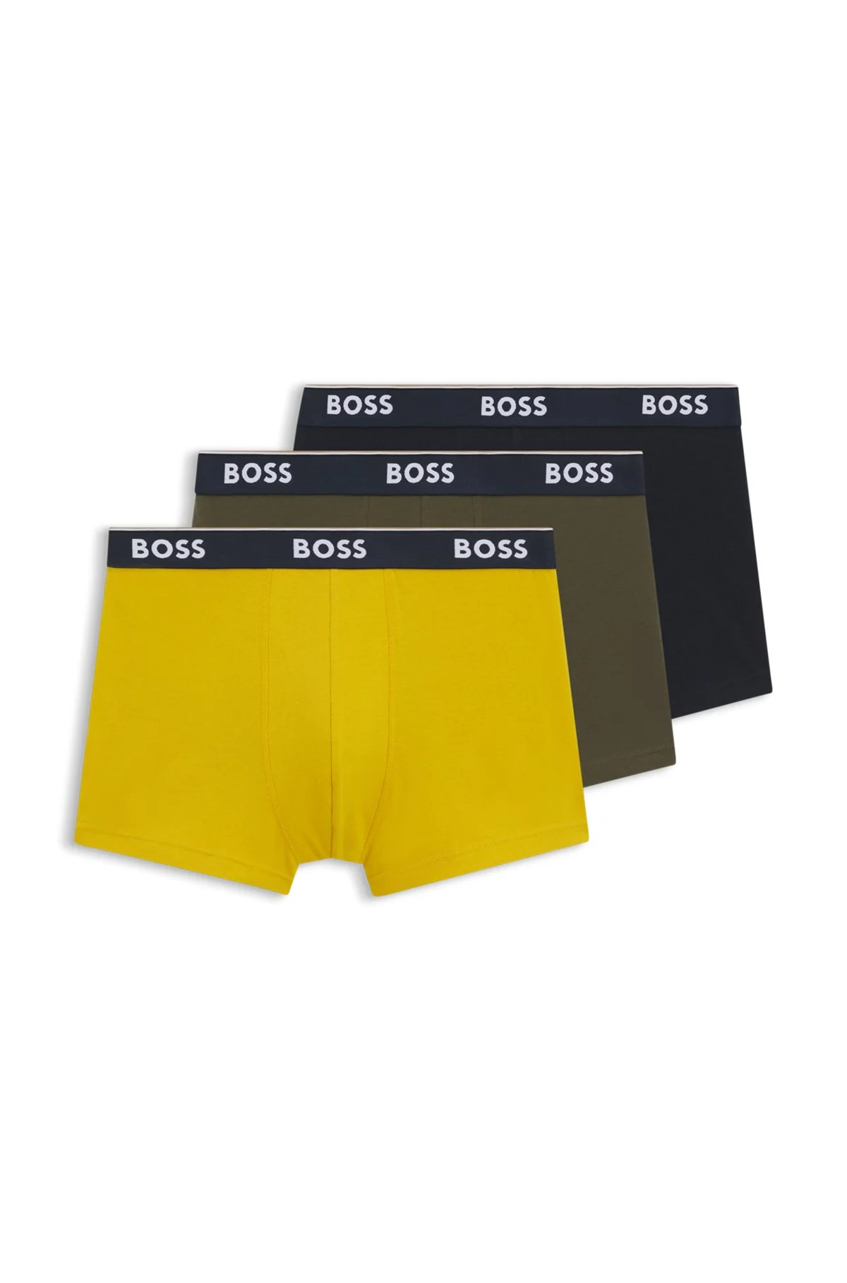 THREE-PACK OF STRETCH-COTTON TRUNKS WITH LOGO WAISTBANDS - 1
