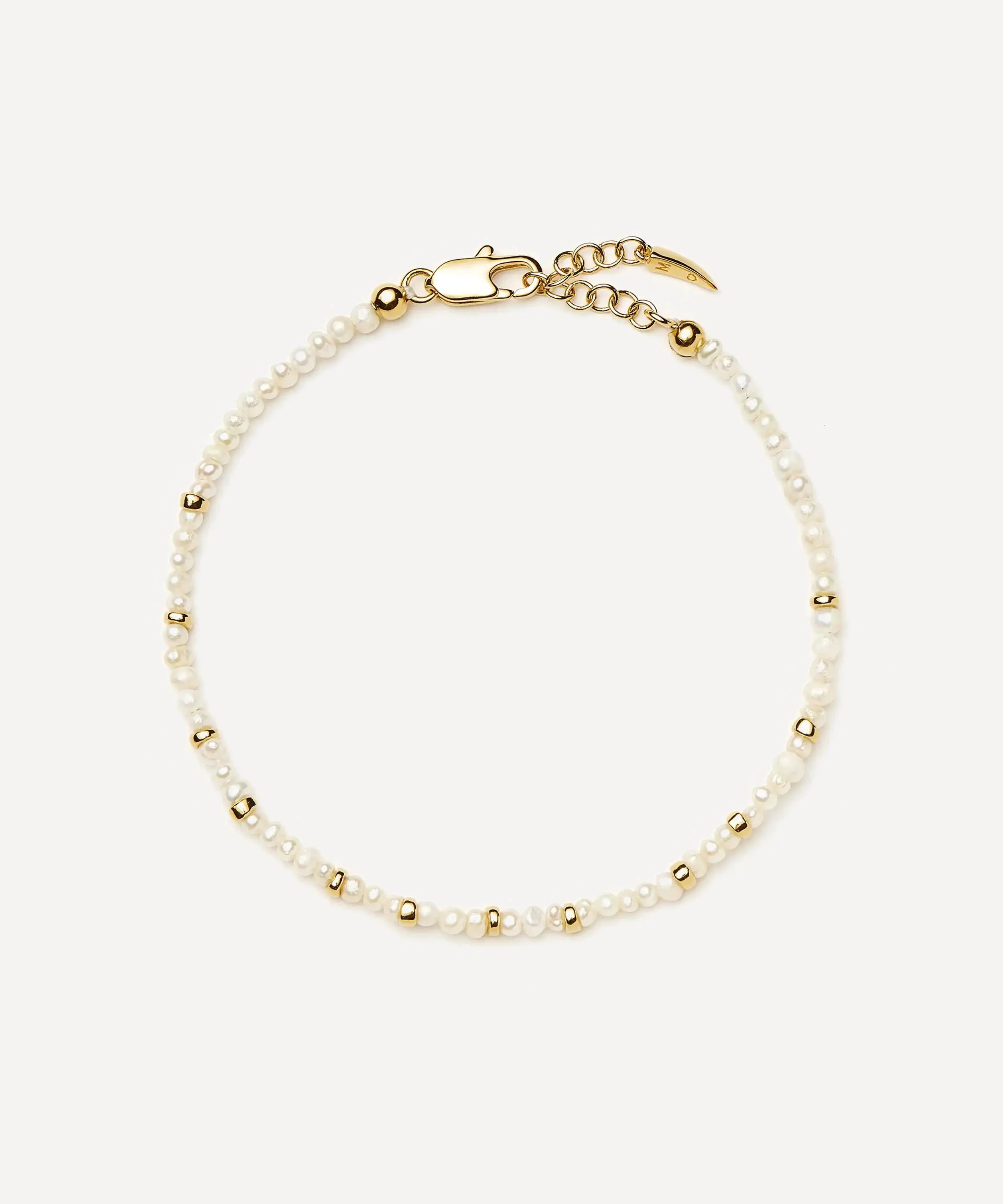 18ct Gold-Plated Micro Pearl Beaded Bracelet - 1