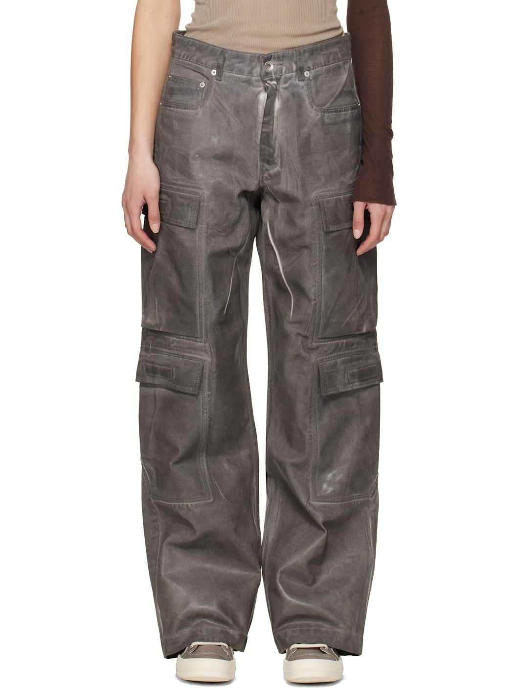 Gray Hollywood Double Cargo Jeans - 1