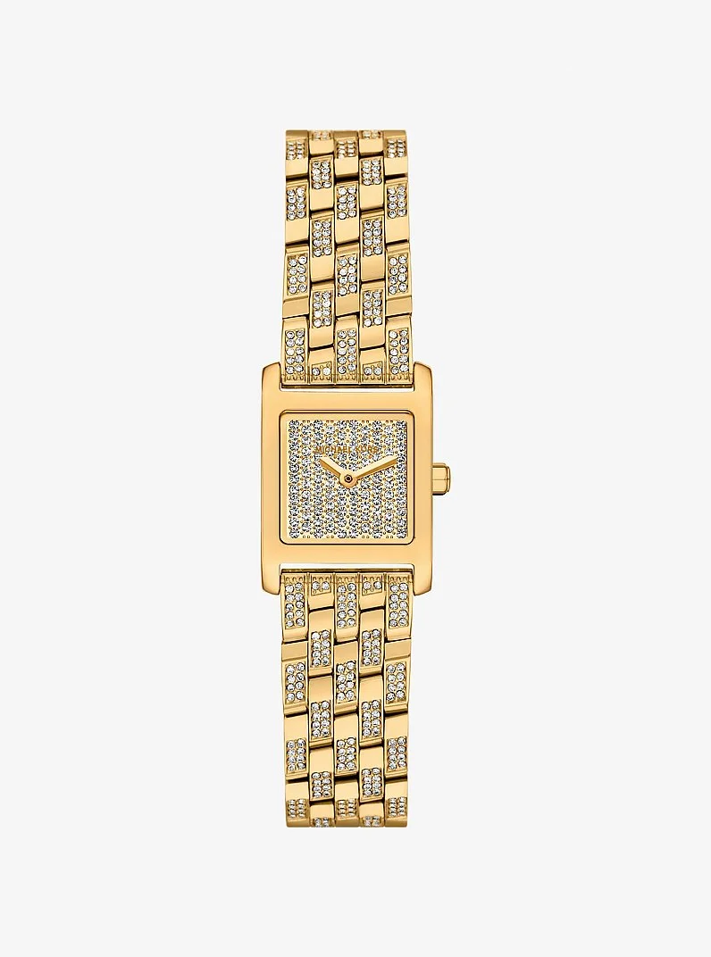Micro Georgie Pavé Gold-Tone Watch - 1