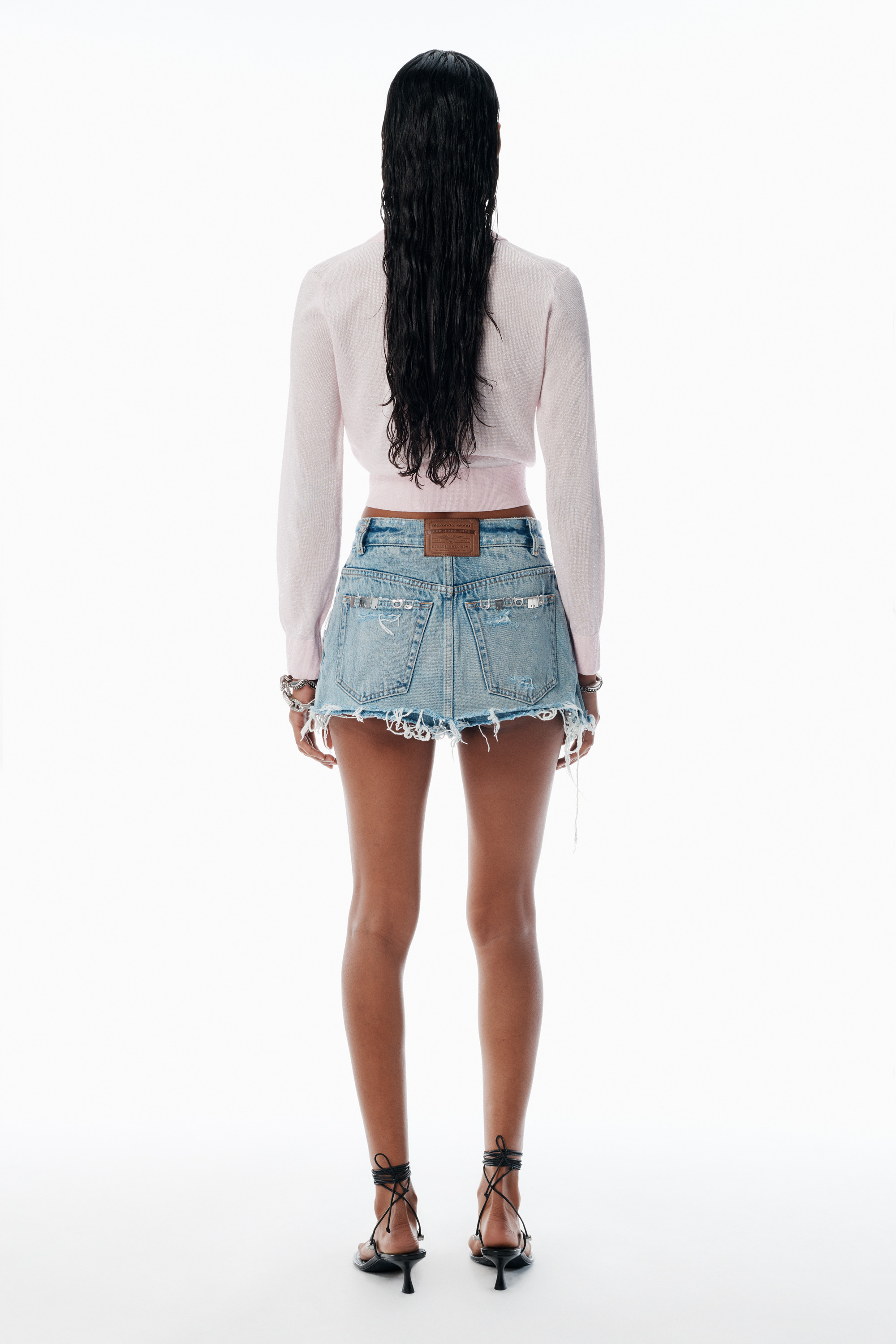 Pink Crystal Hotfix Cropped Cardigan - 4