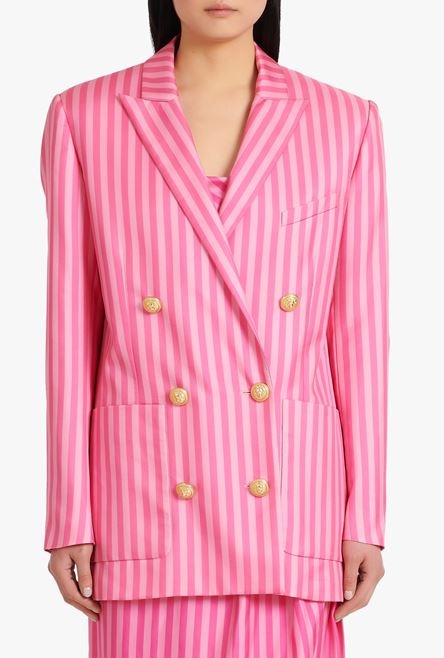 Balmain x Barbie - Striped light pink blazer - 5