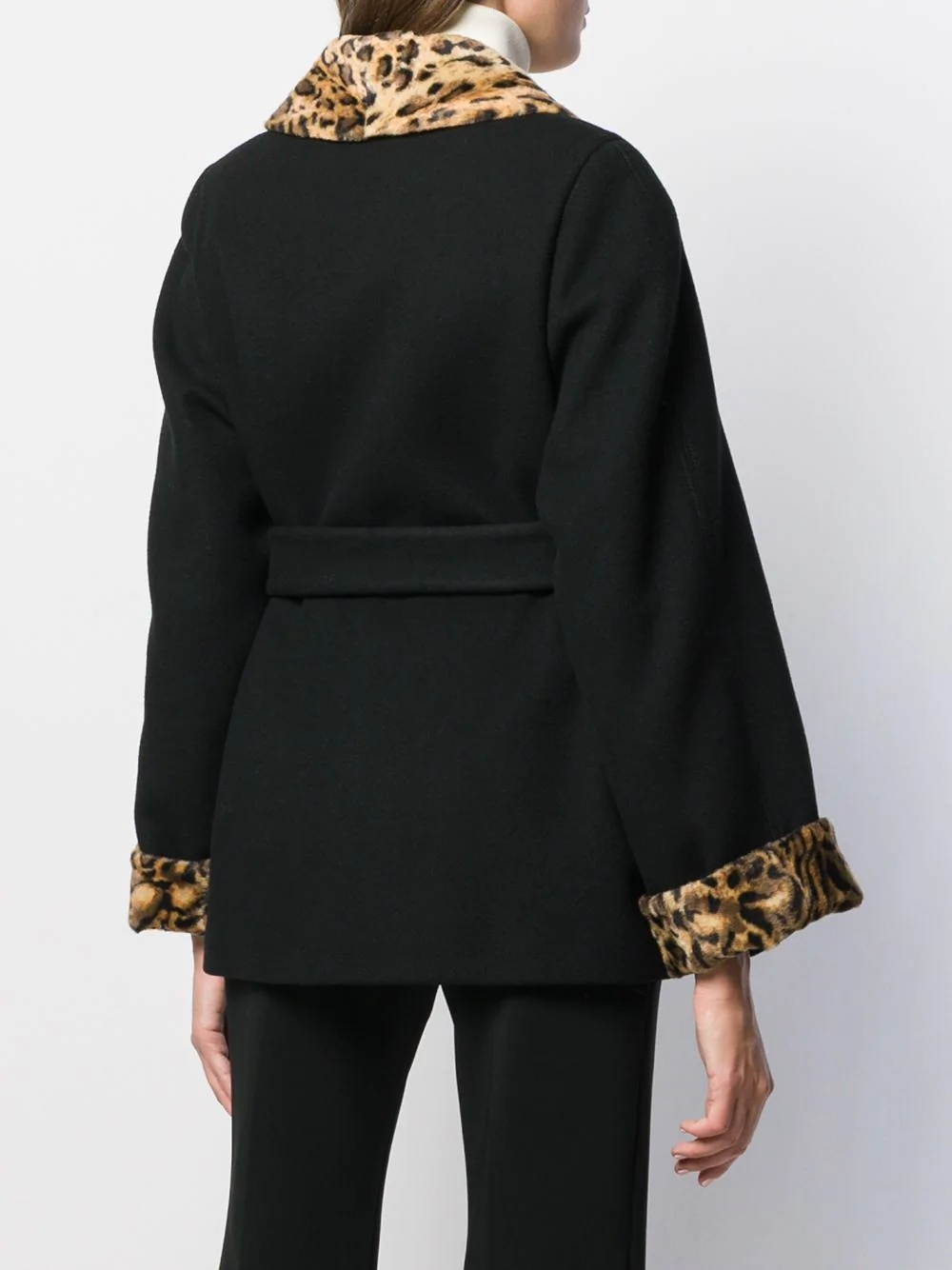 leopard panels coat - 4