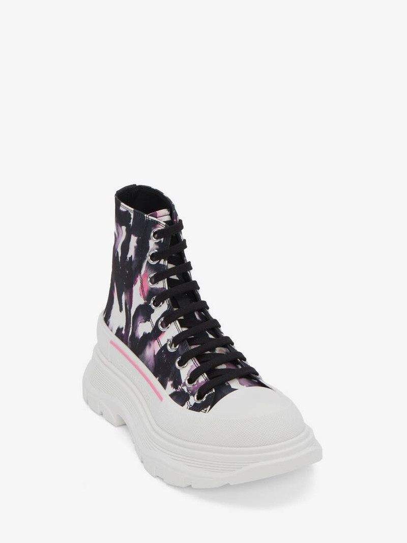Alexander McQueen Women's Tread Slick Watercolour Graffiti Boot in Multicolour outlook