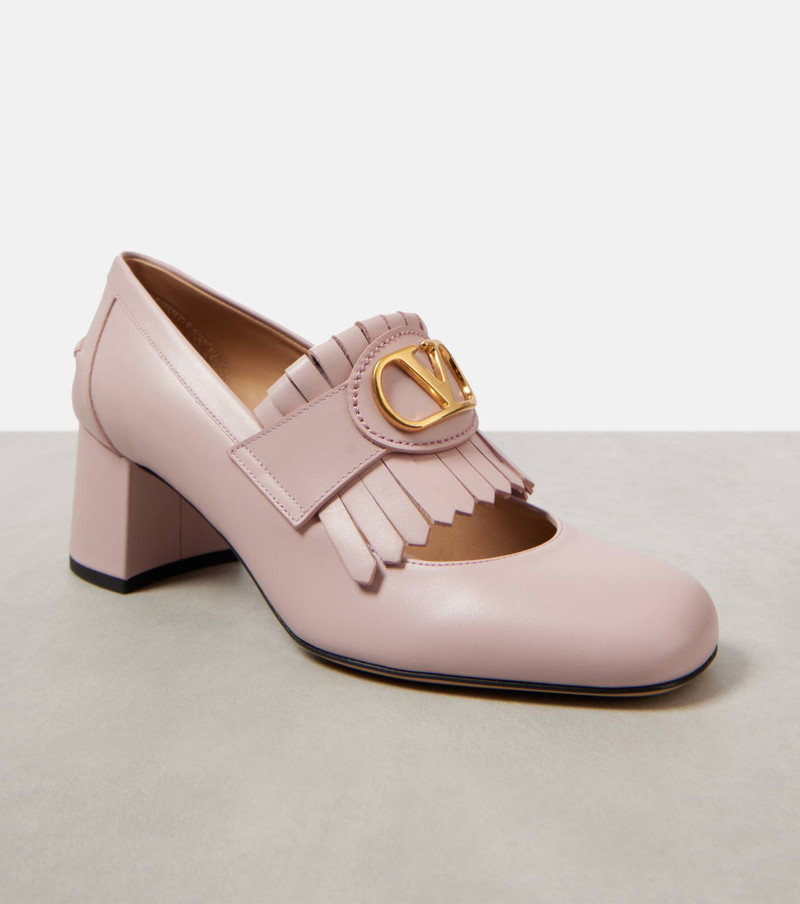 VLogo Signature 55 leather loafer pumps 5