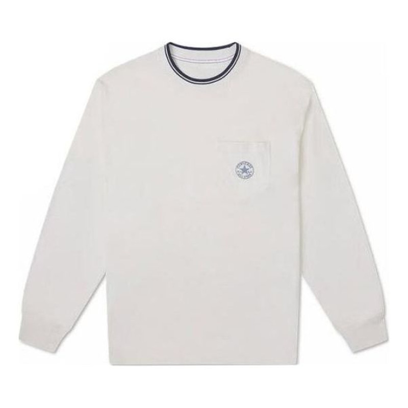 반대 Retro 척 긴 소매 Slub 포켓 T 셔츠 '흰색' 10025986-A02 - 1