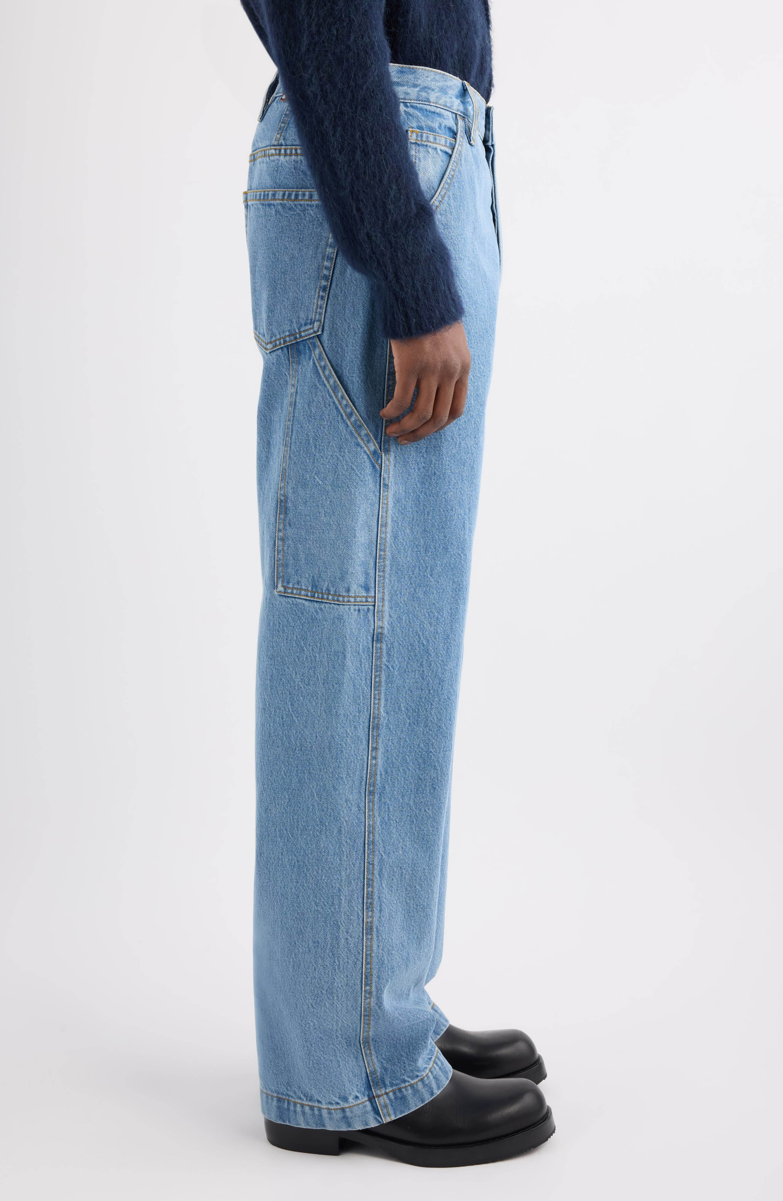 Dries Van Noten Pickerby Carpenter Jeans in Light Blue at Nordstrom - 4