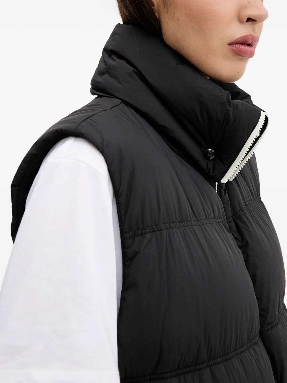 quilted high-neck vest - 4