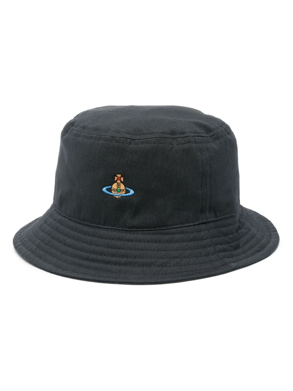 Orb-embroidered canvas bucket hat - 1