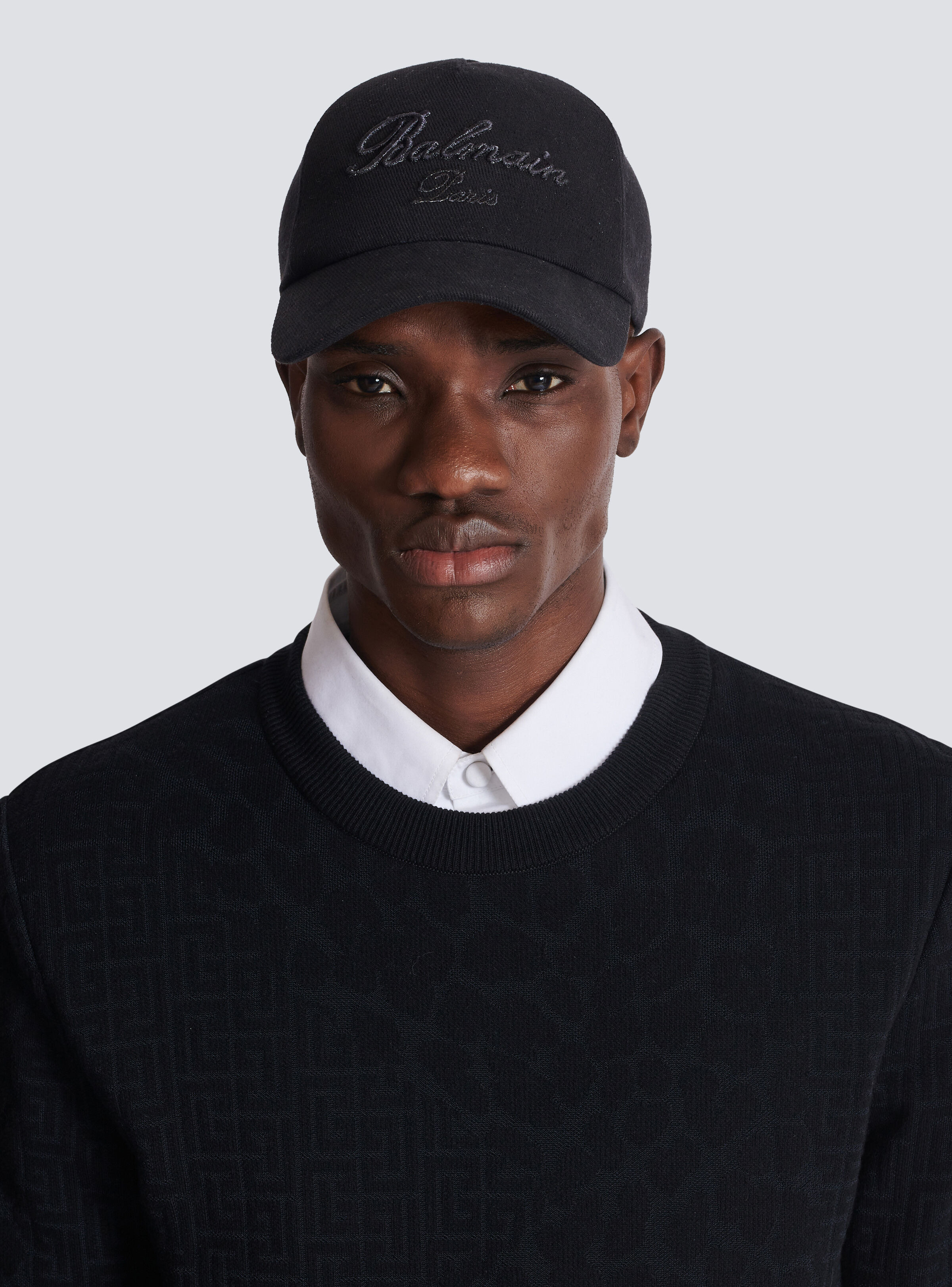 Cotton baseball cap with Balmain Signature embroidery - 2