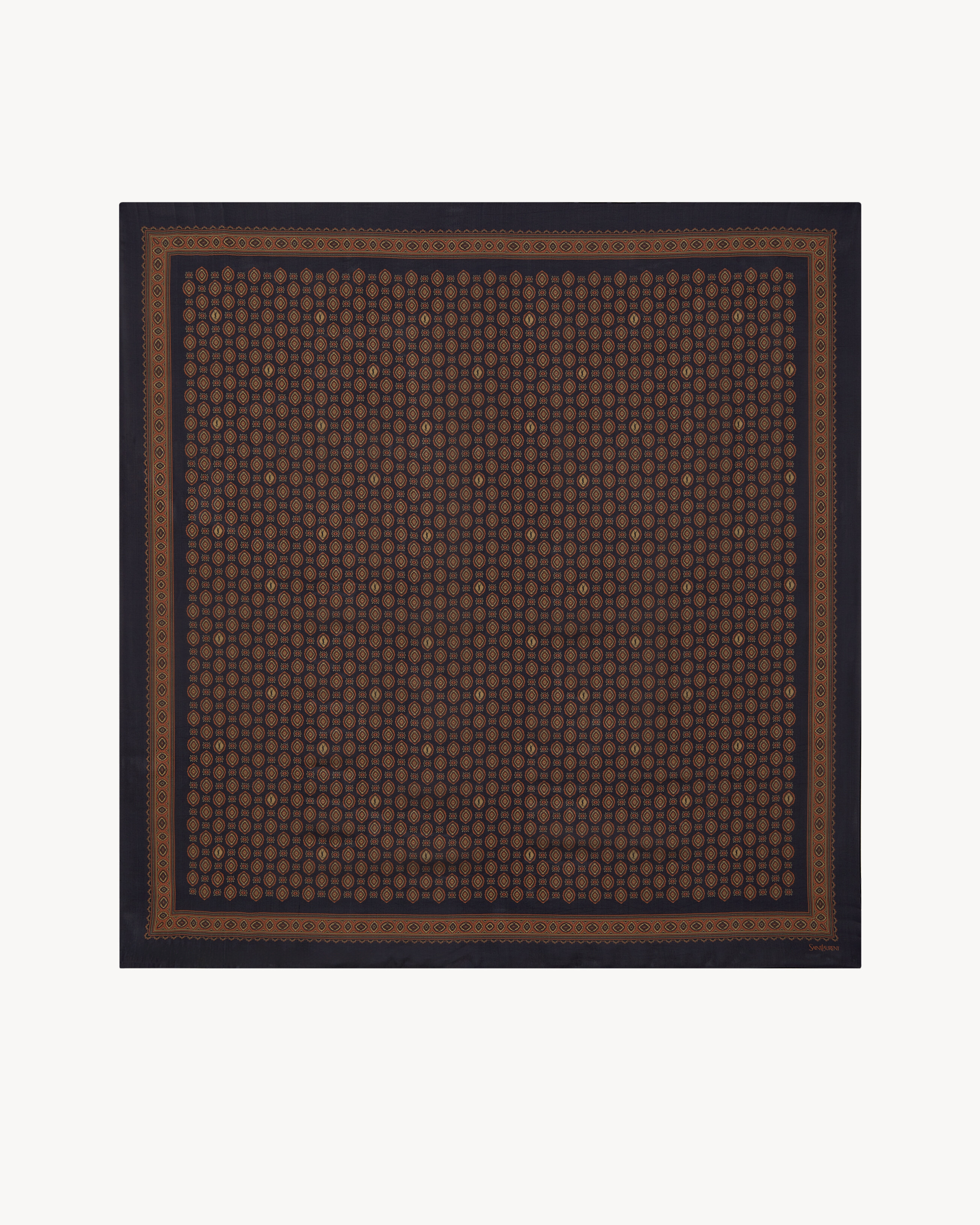 LARGE SQUARE SCARF IN MEDALLION SILK CHARMEUSE - 2