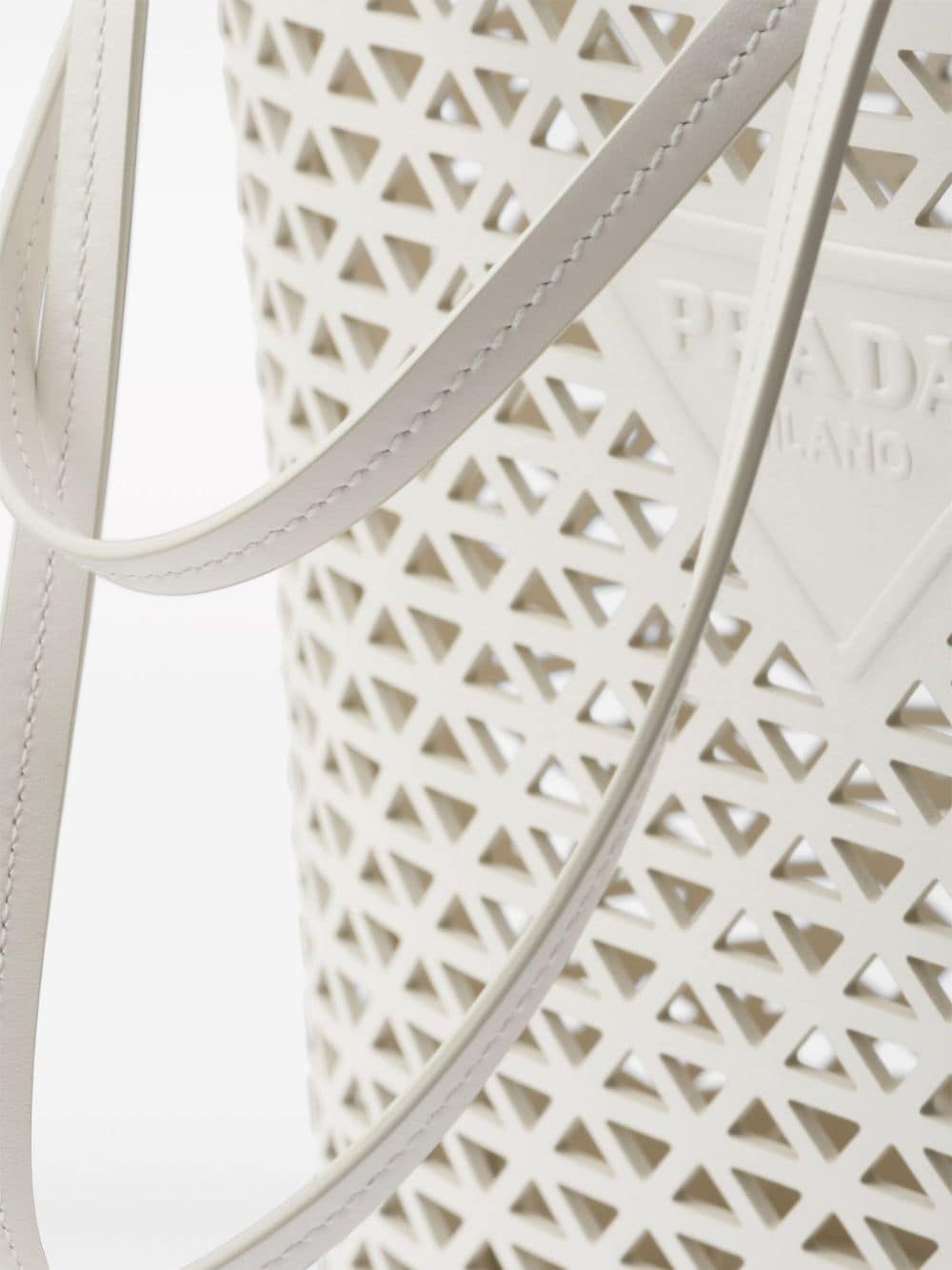 logo-perforated leather tote bag - 5