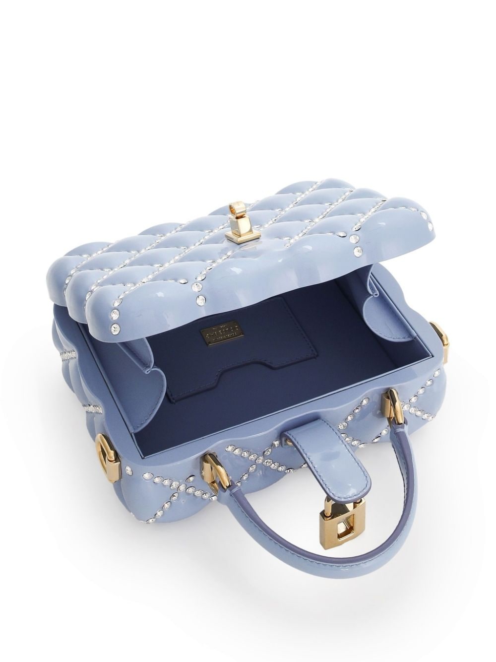 crystal-embellished padlock mini bag - 5
