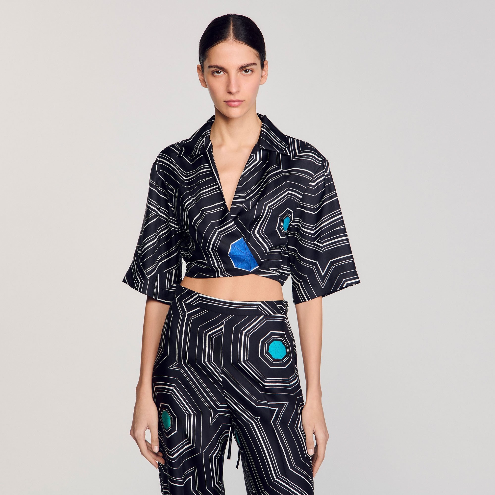 SPIRAL-MOTIF SILK SHIRT - 4
