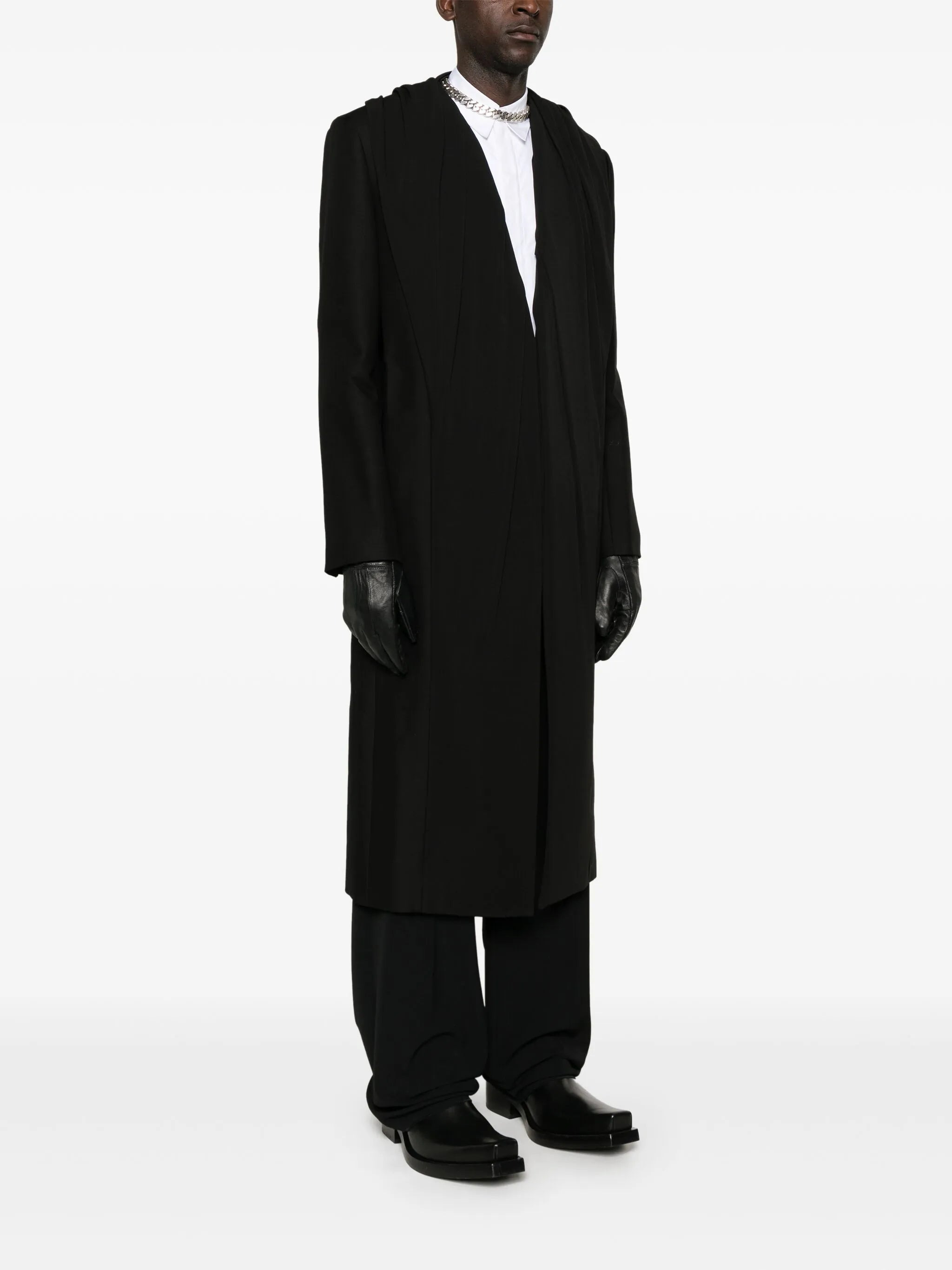 draped-detail coat - 4