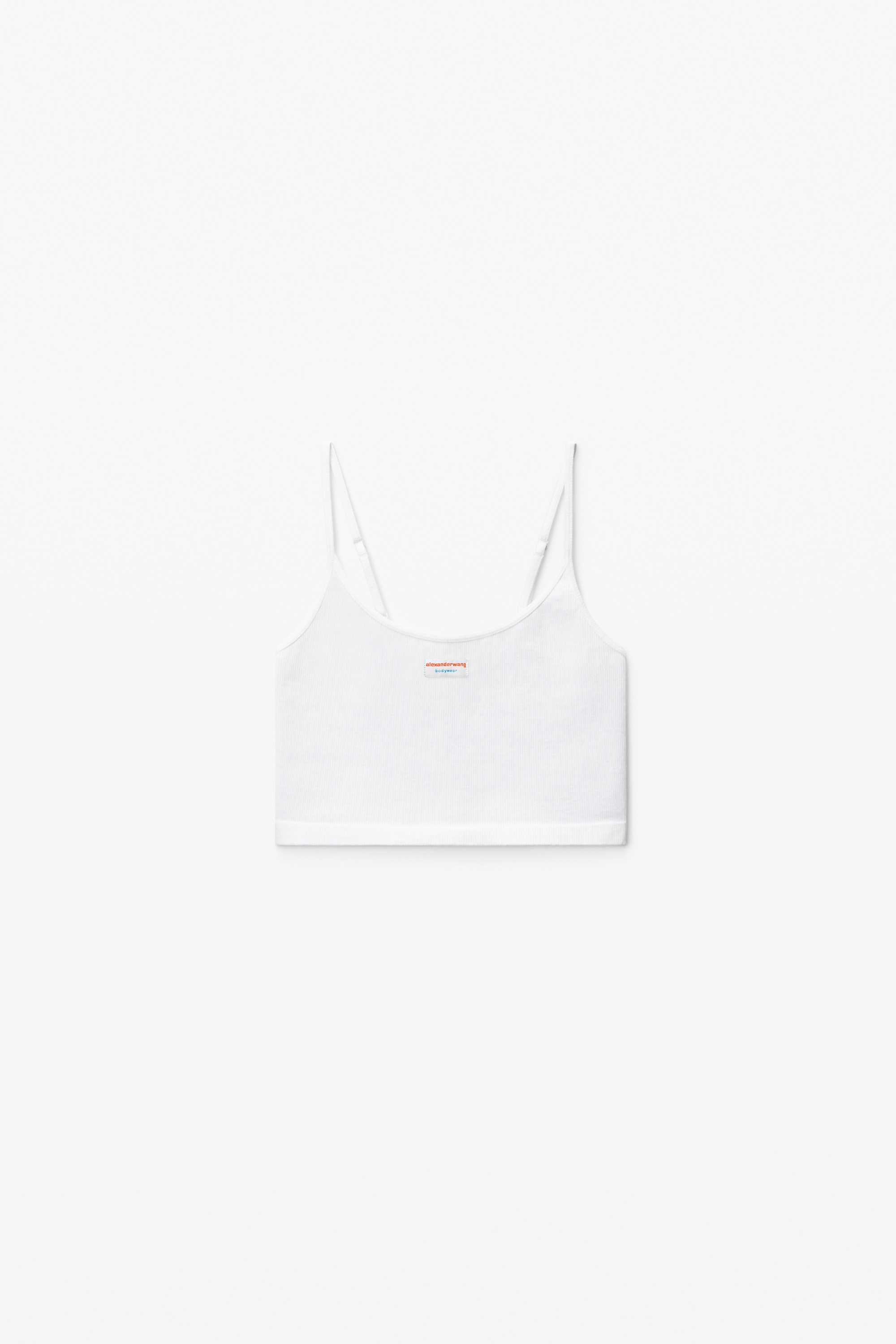cropped ribbed cotton cami tank - 1