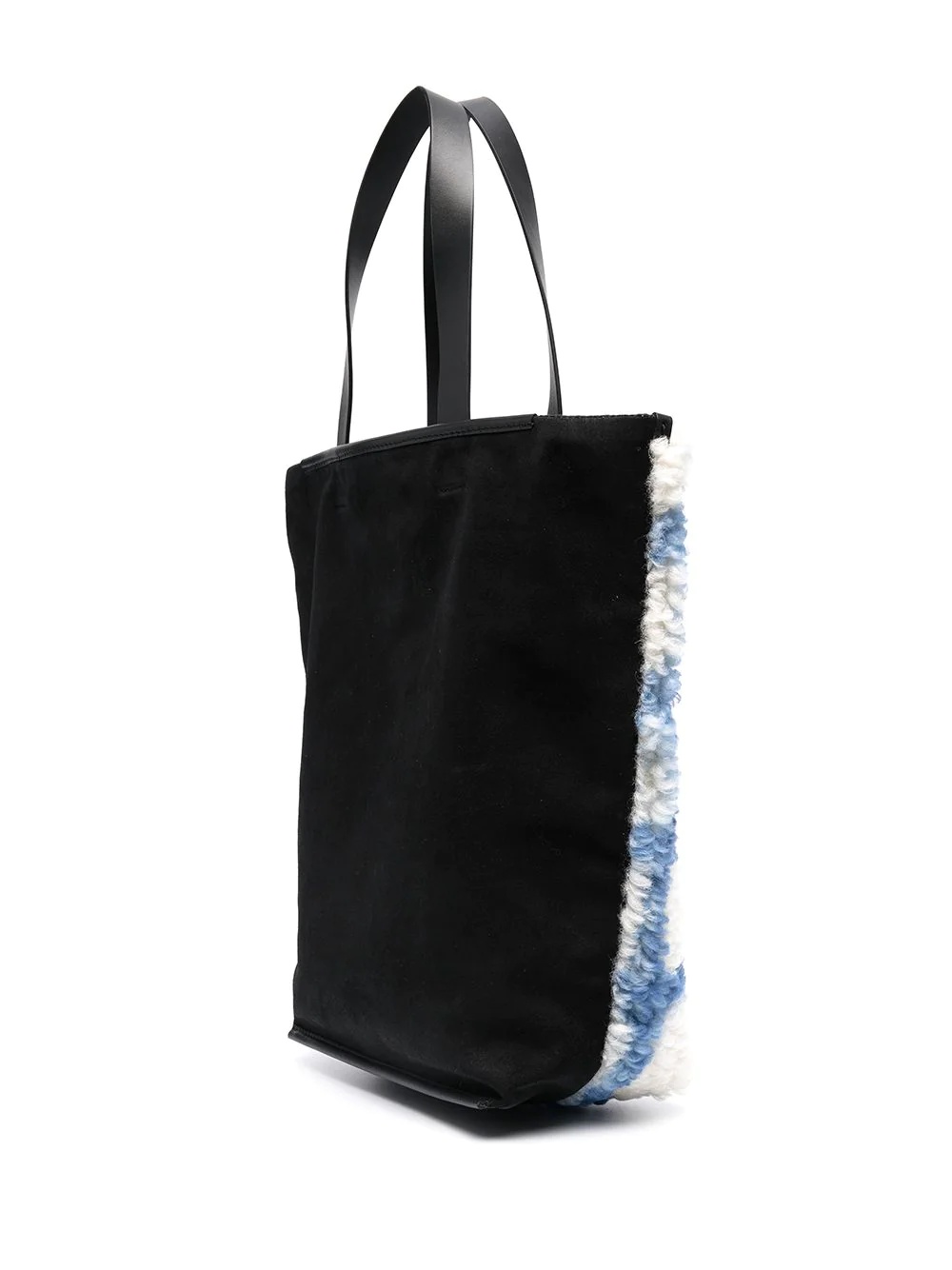 shearling check-print tote bag - 3