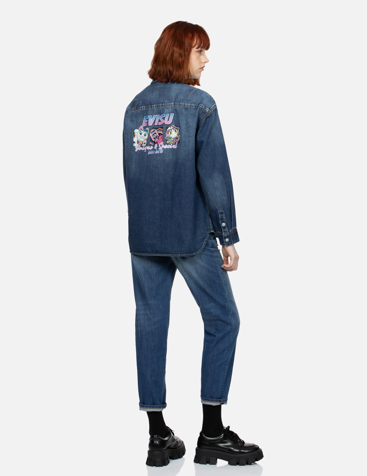 SEAGUL EMBOSSED POCKETS RELAX FIT JEANS - 3