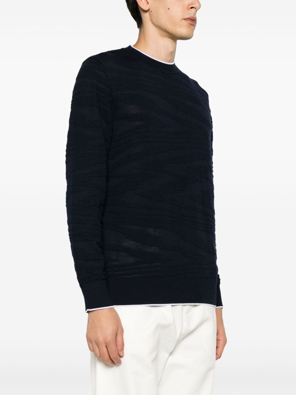 zigzag-jacquard wool-blend jumper - 3