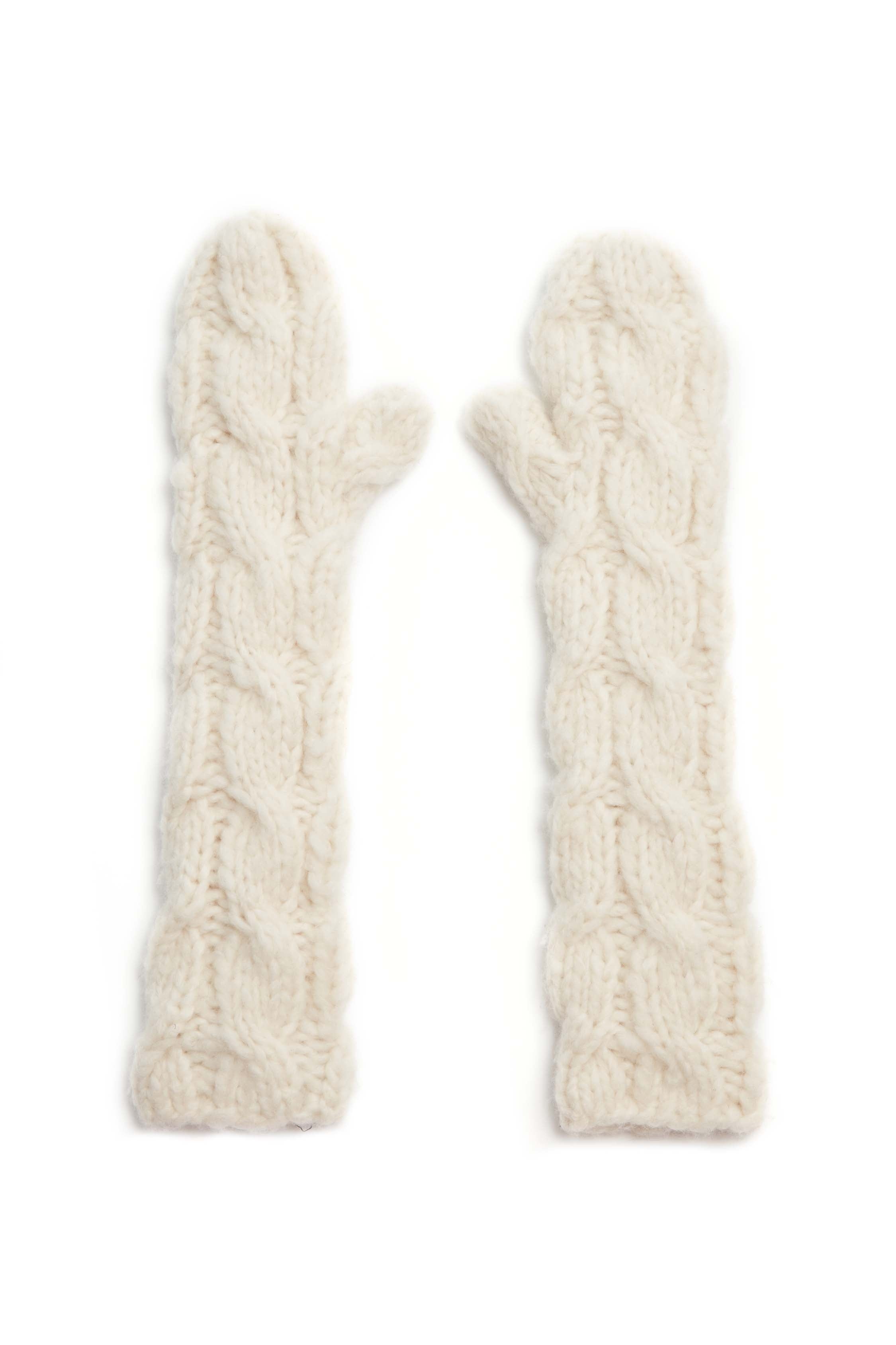 Scarlett Mittens in Ivory Welfat Cashmere - 1