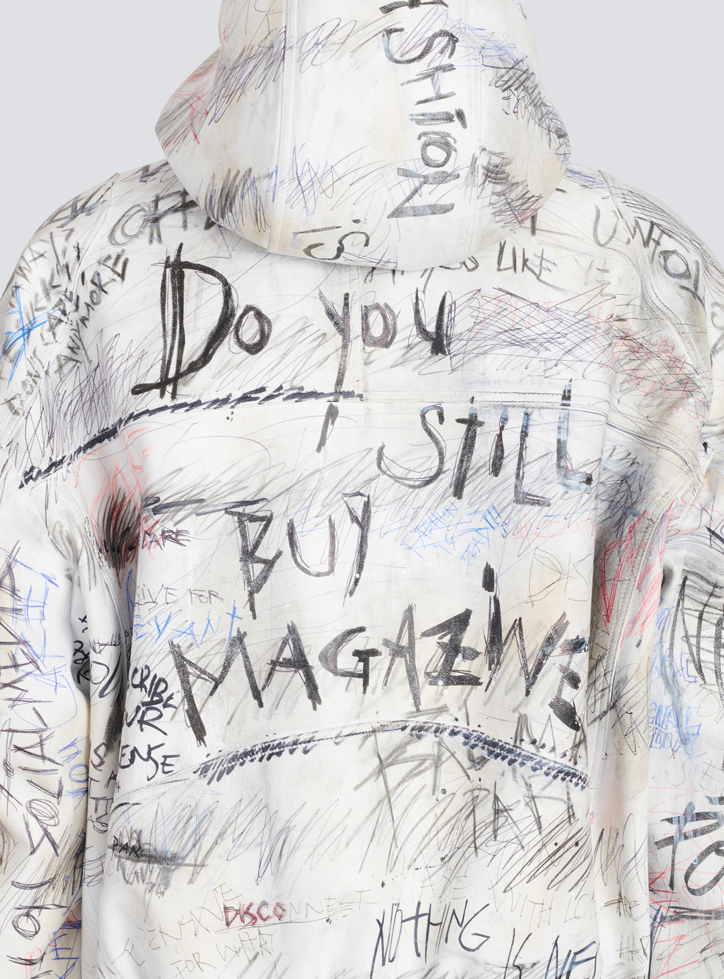 Leather graffiti aviator jacket - 10