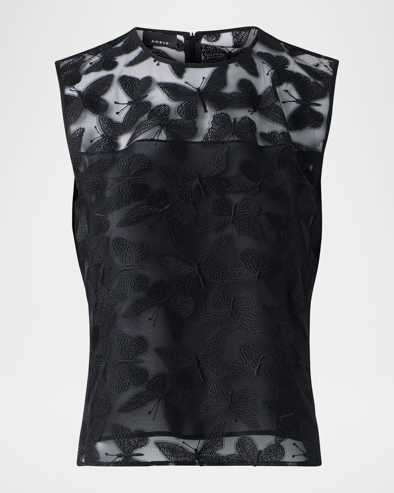 Butterfly Embroidered Sleeveless Top 1
