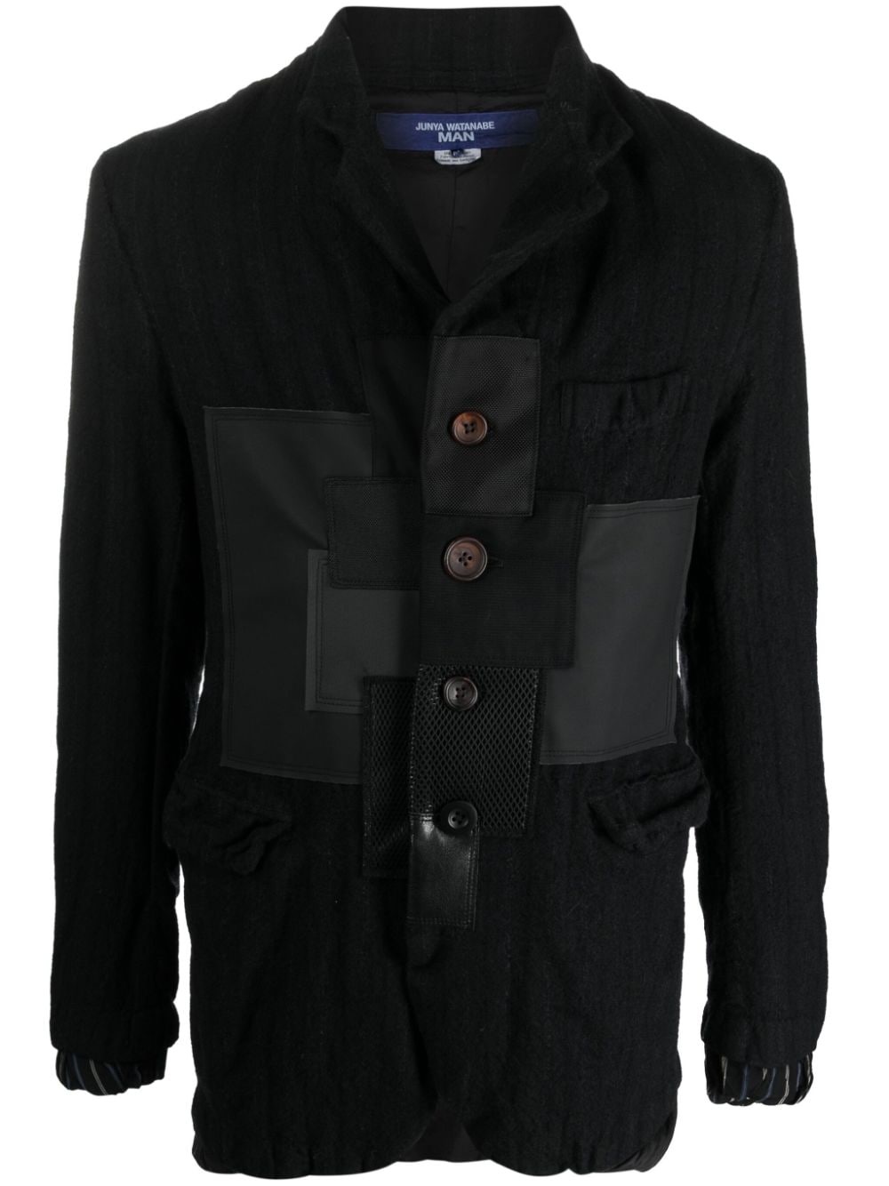 panelled single-breasted jacket - 2