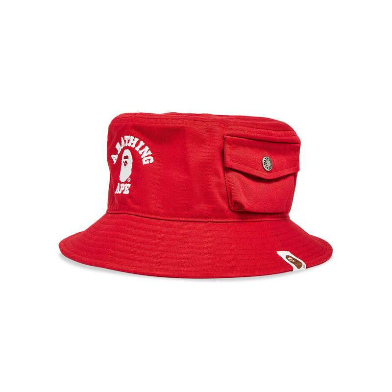 A BATHING APE® BAPE Logo-Print Bucket Hat 'Red' outlook