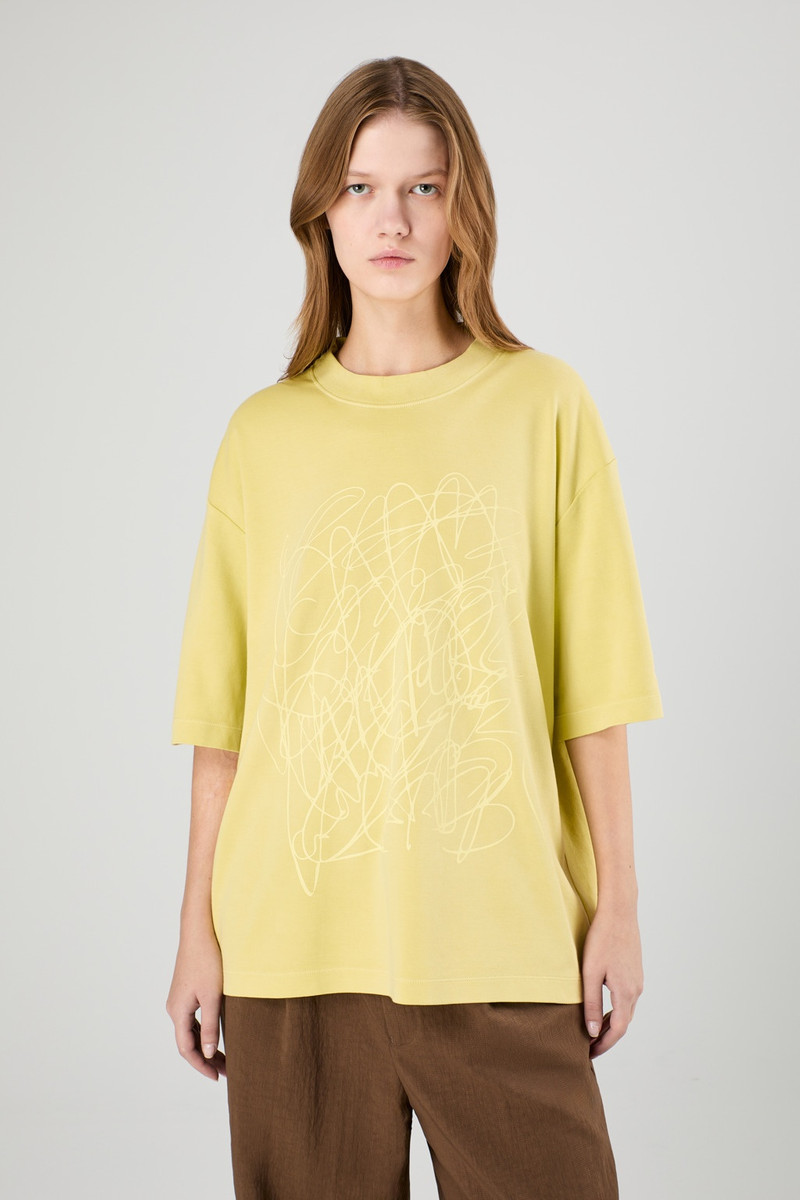 CAMPERLAB Yellow Mineral Dye Boxy T-Shirt outlook