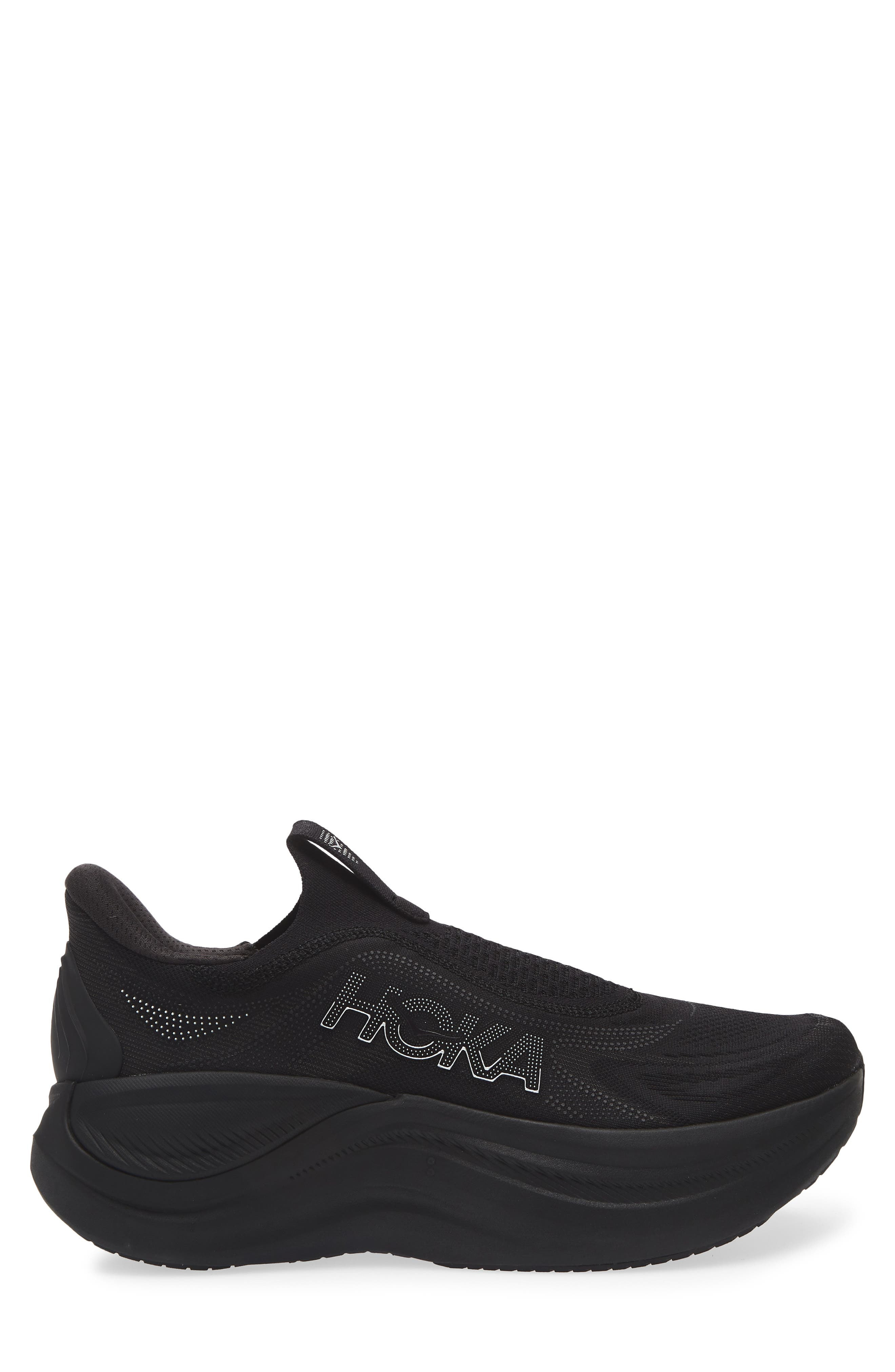HOKA Skyward Laceless Recovery Sneaker in Black /Black at Nordstrom - 3