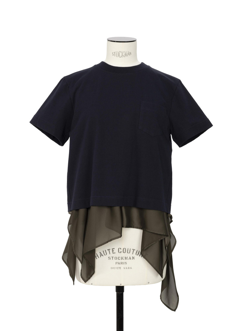 Satin x Cotton Jersey T-Shirt 1