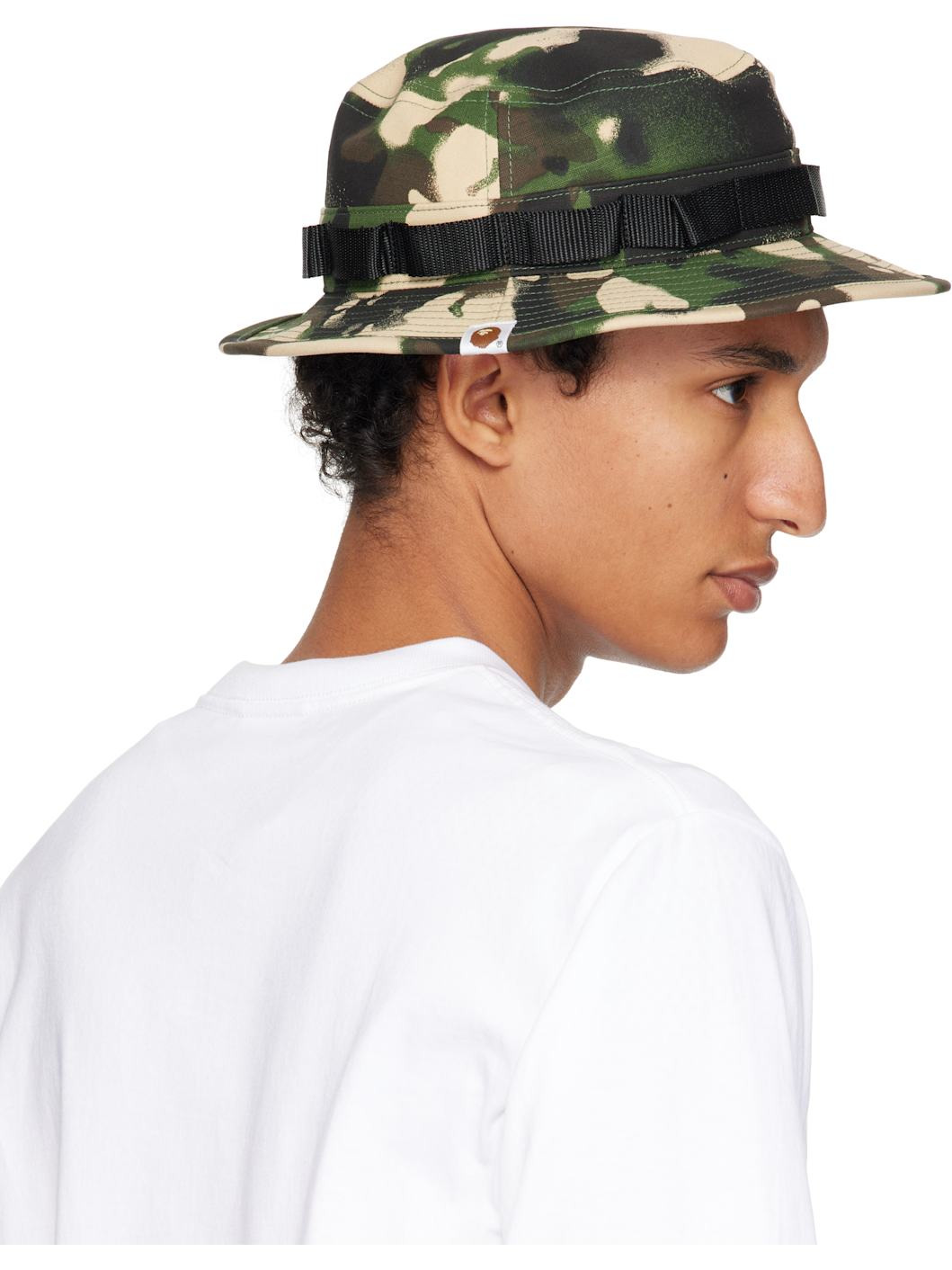 Green & Beige Map Camo Military Bucket Hat - 3