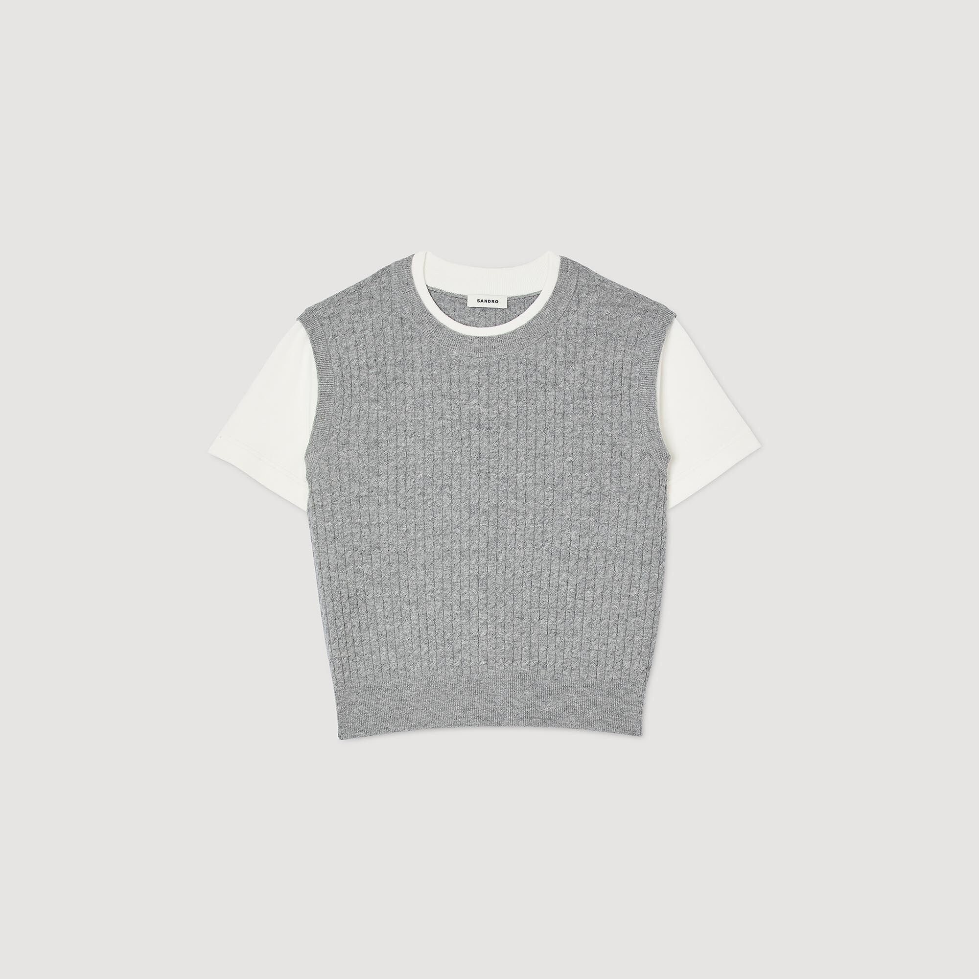 DUAL-MATERIAL KNIT JUMPER - 1