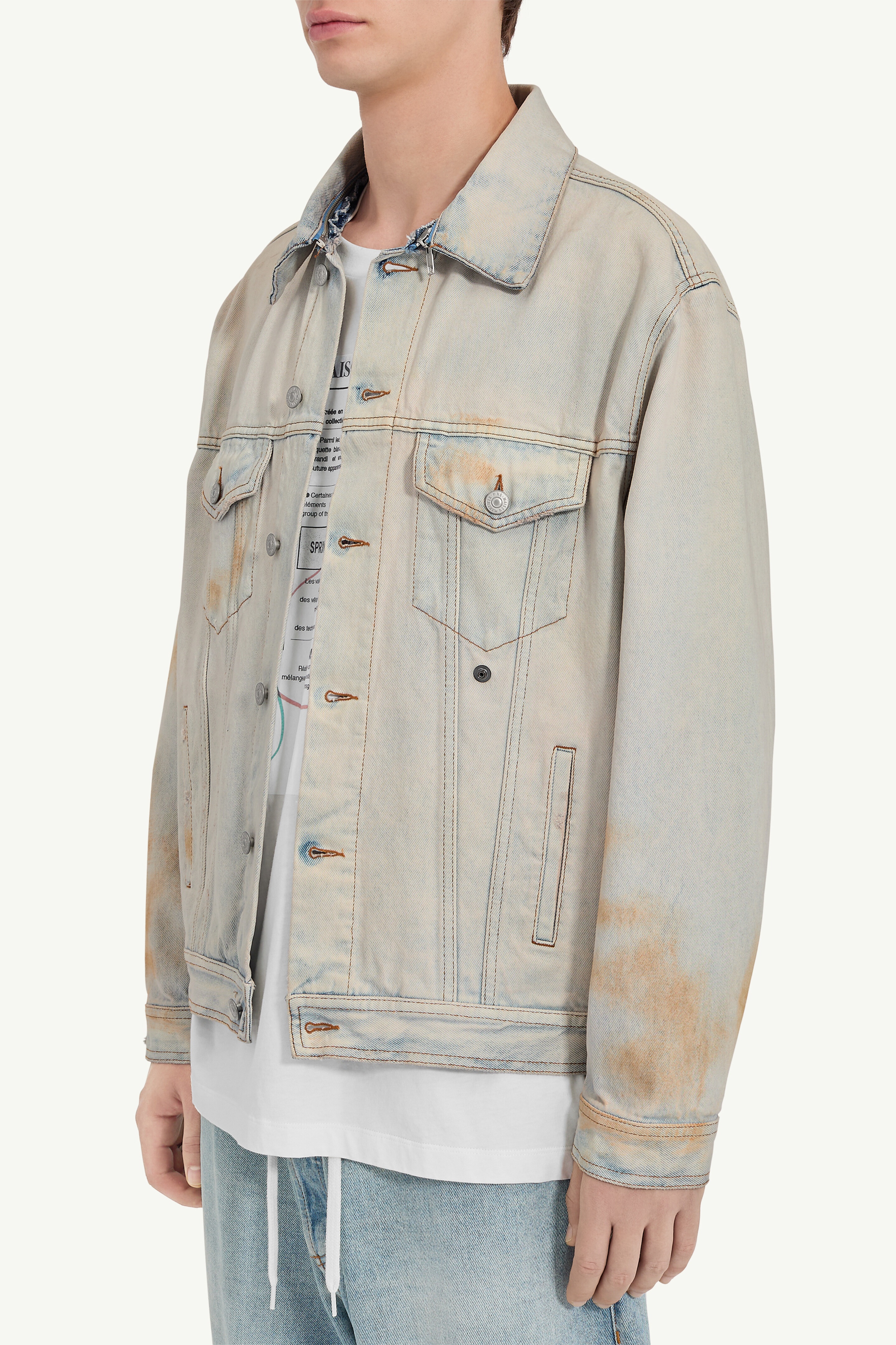 MM6 Maison Margiela Distressed denim jacket | REVERSIBLE
